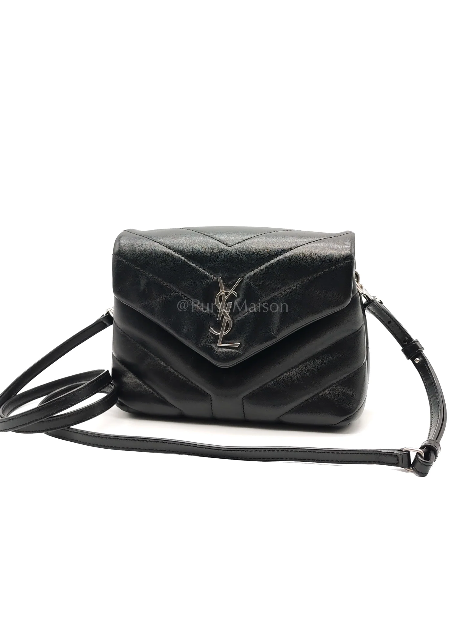 Yves Saint Laurent Toy Lou Lou in Black Calfskin Leather Crossbody Bag - Image 3
