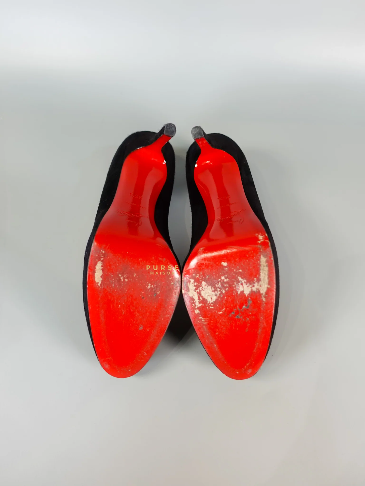 Christian Louboutin Louboutin Black Suede Hidden Platform Pumps Heels (Size 35.5EU 22.5cm) - Image 11
