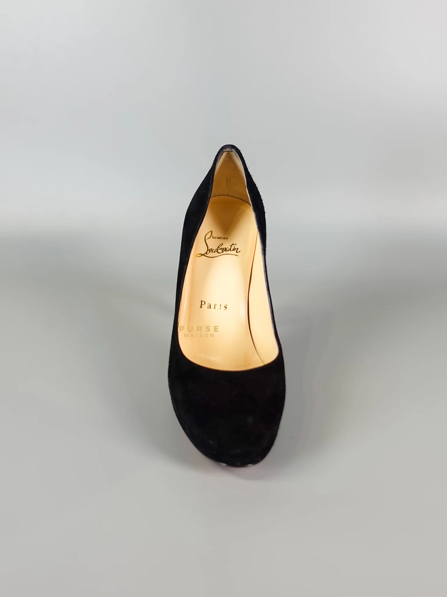 Christian Louboutin Louboutin Black Suede Hidden Platform Pumps Heels (Size 35.5EU 22.5cm) - Image 12