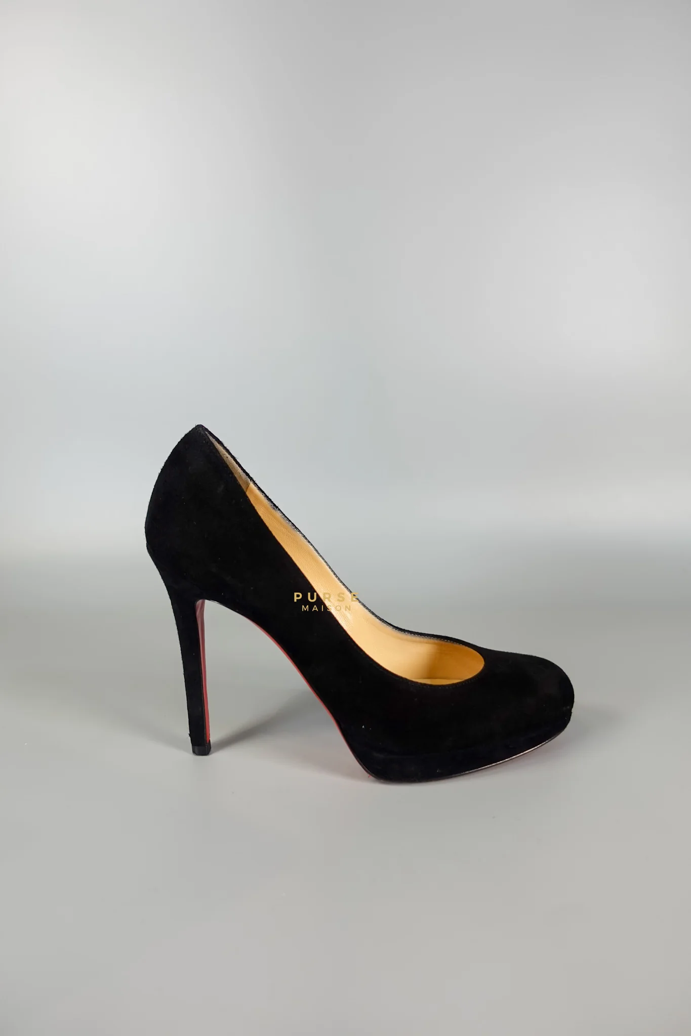 Christian Louboutin Louboutin Black Suede Hidden Platform Pumps Heels (Size 35.5EU 22.5cm) - Image 15