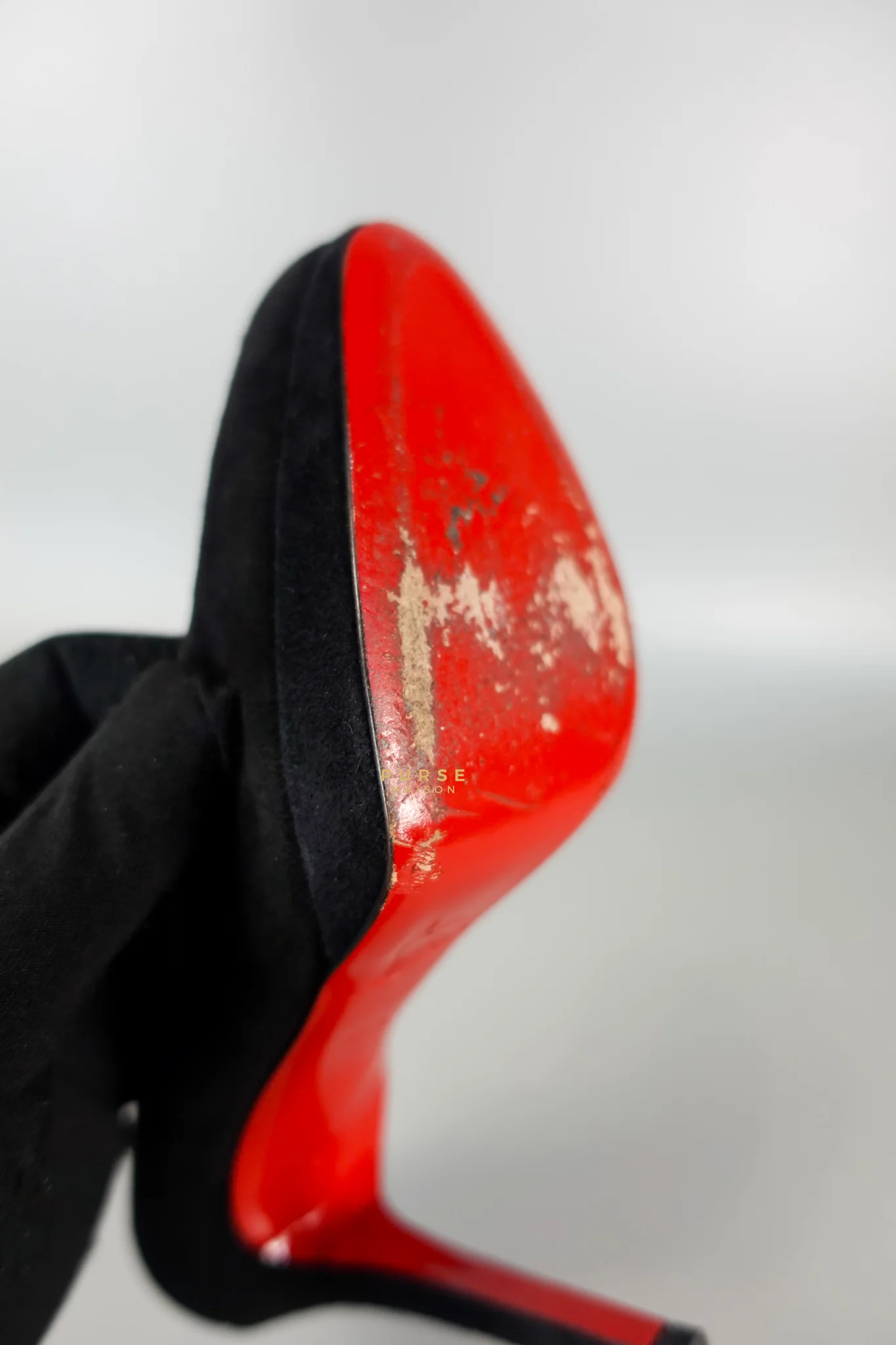 Christian Louboutin Louboutin Black Suede Hidden Platform Pumps Heels (Size 35.5EU 22.5cm) - Image 18