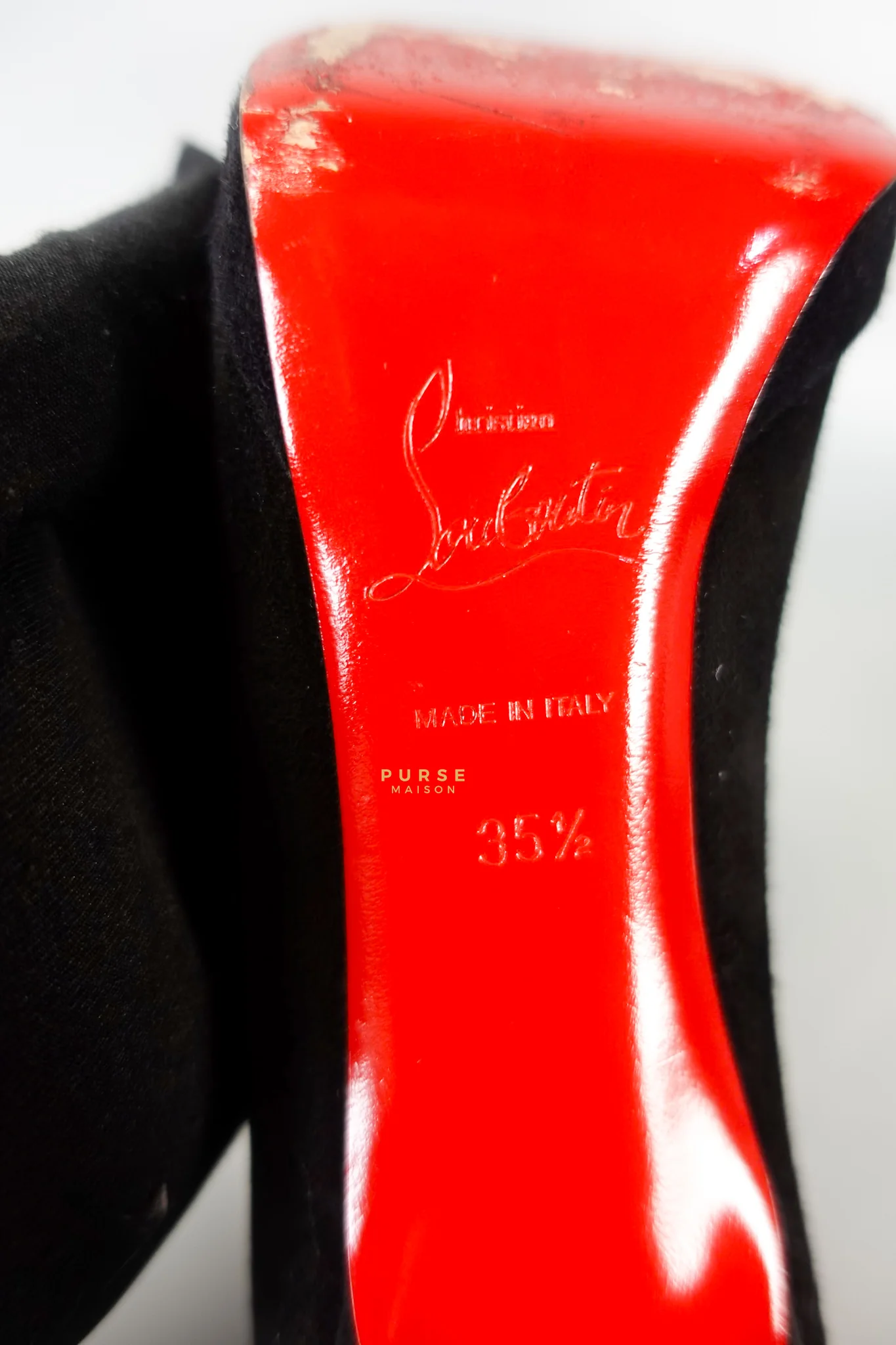 Christian Louboutin Louboutin Black Suede Hidden Platform Pumps Heels (Size 35.5EU 22.5cm) - Image 22