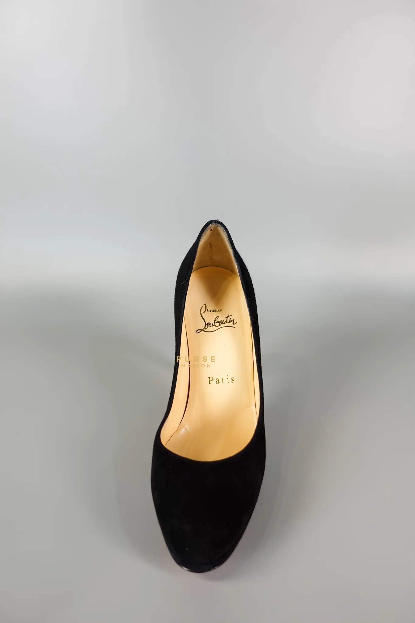 Christian Louboutin Louboutin Black Suede Hidden Platform Pumps Heels (Size 35.5EU 22.5cm) - Image 23
