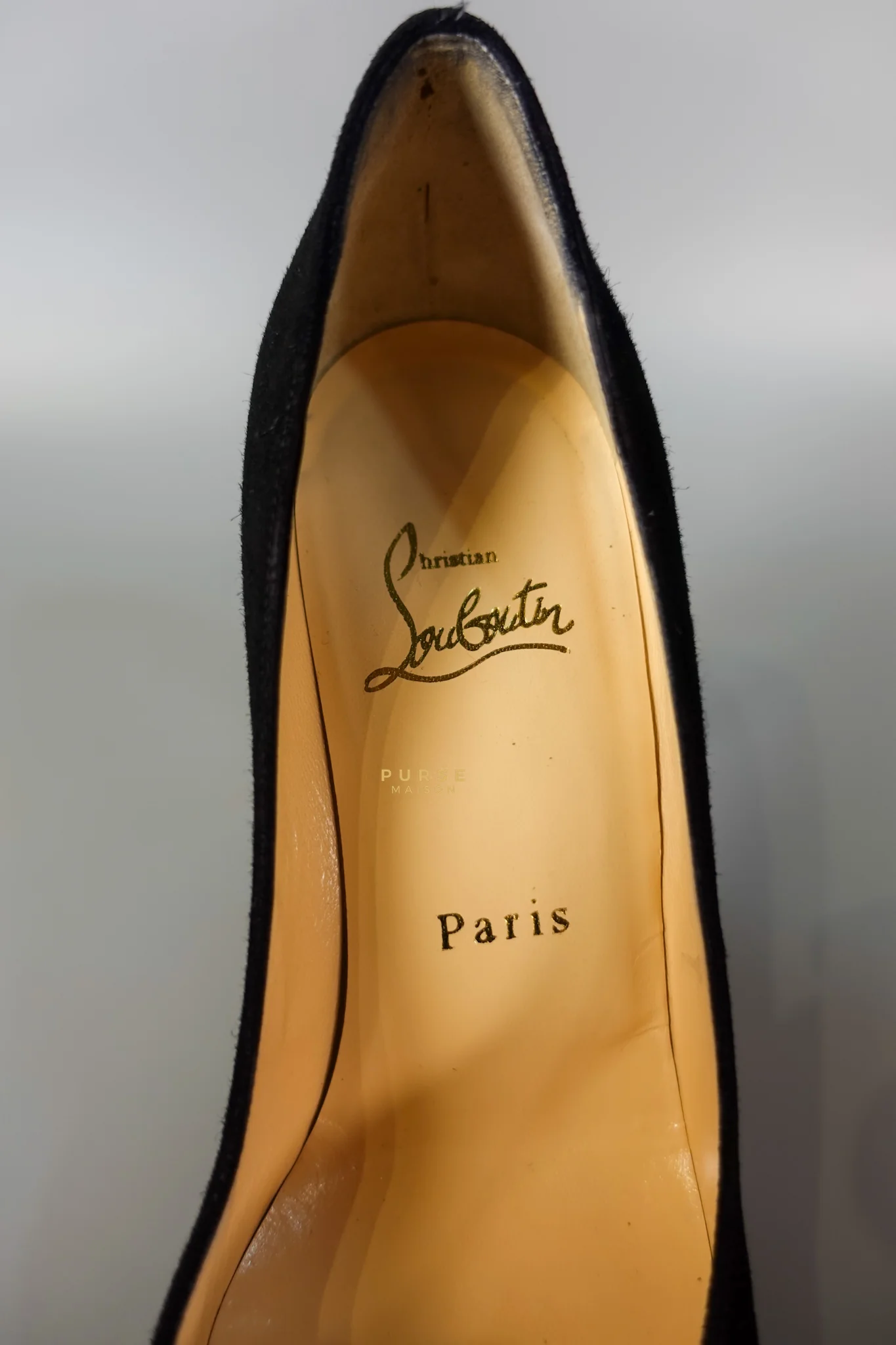 Christian Louboutin Louboutin Black Suede Hidden Platform Pumps Heels (Size 35.5EU 22.5cm) - Image 25