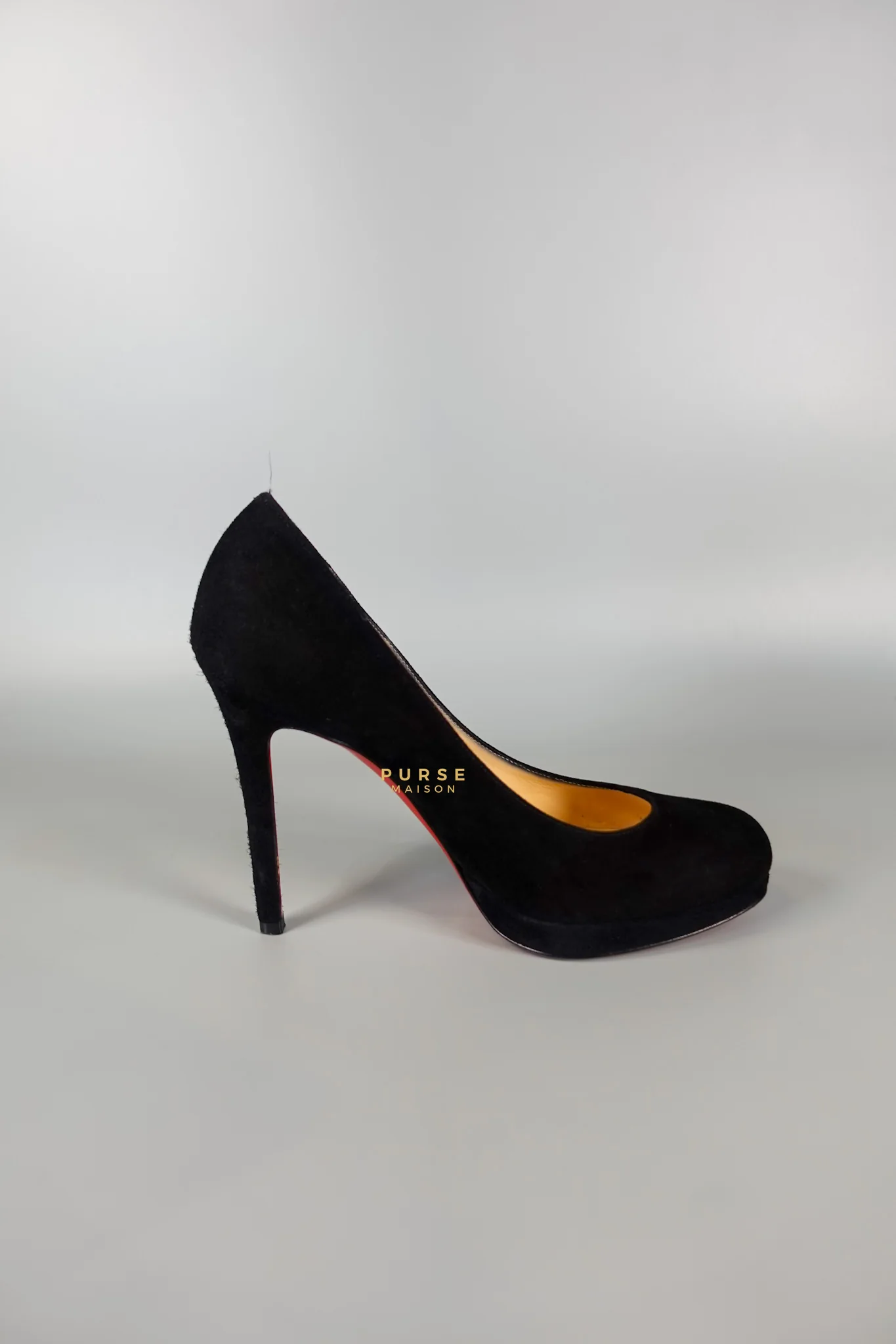 Christian Louboutin Louboutin Black Suede Hidden Platform Pumps Heels (Size 35.5EU 22.5cm) - Image 26