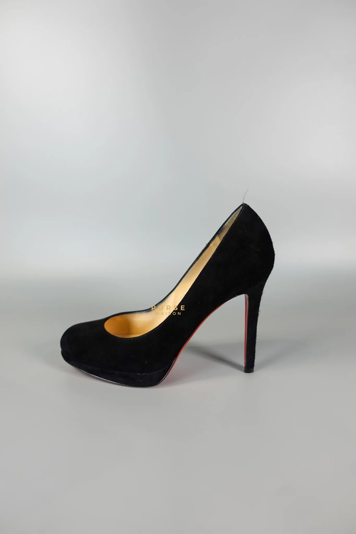 Christian Louboutin Louboutin Black Suede Hidden Platform Pumps Heels (Size 35.5EU 22.5cm) - Image 27