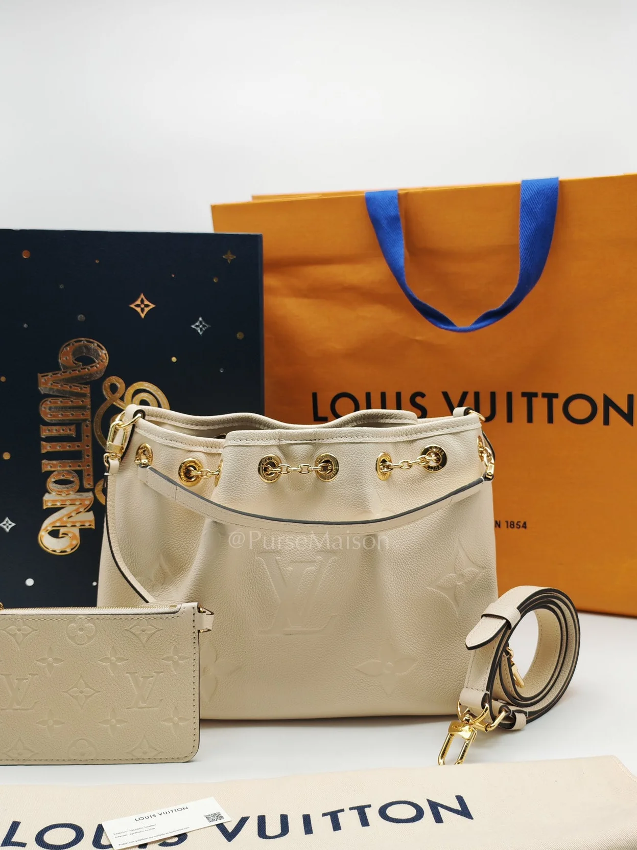 Louis Vuitton Bundle Bag in Cream Monogram Empreinte Giant and Gold Hardware Microchip - Image 28