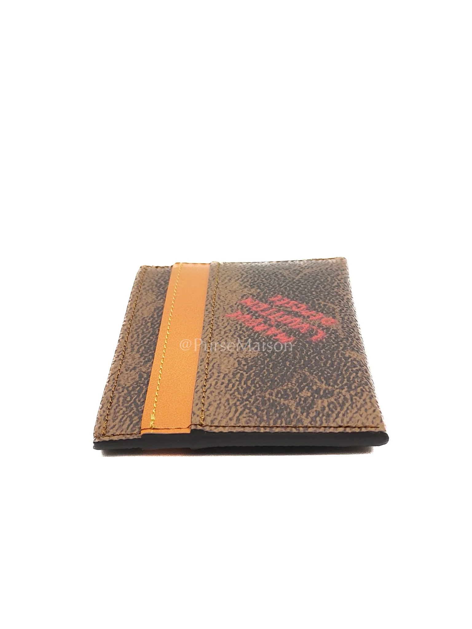 Louis Vuitton Double Card Holder in Red Graffiti Style Logo Monogram Dust Canvas - Image 6