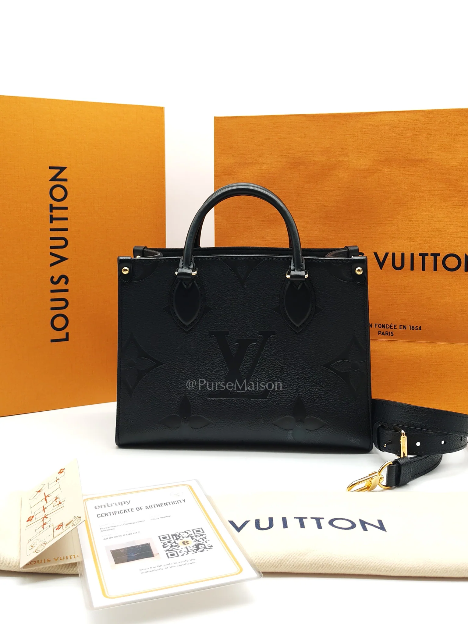Louis Vuitton OnTheGo (OTG) PM in Black Empreinte Leather (Microchip) - Image 32