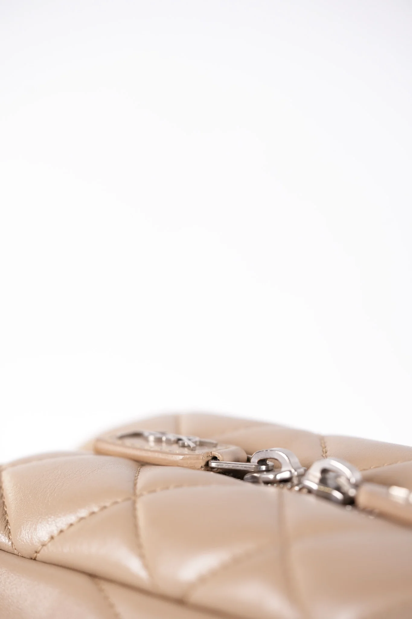 Yves Saint Laurent Loulou Bowling Bag in Beige Calfskin Leather & Silver Hardware - Image 25