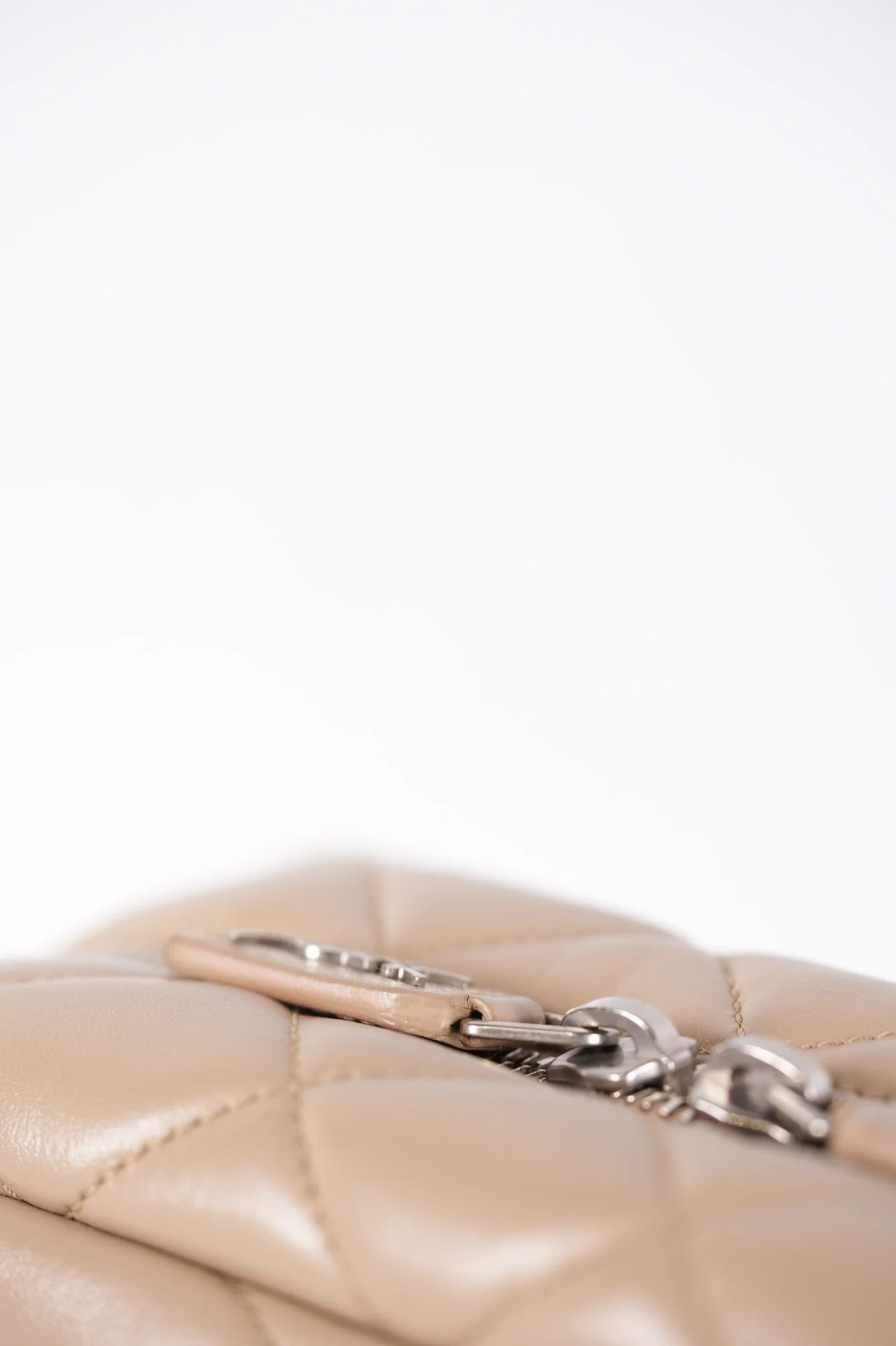 Yves Saint Laurent Loulou Bowling Bag in Beige Calfskin Leather & Silver Hardware - Image 26