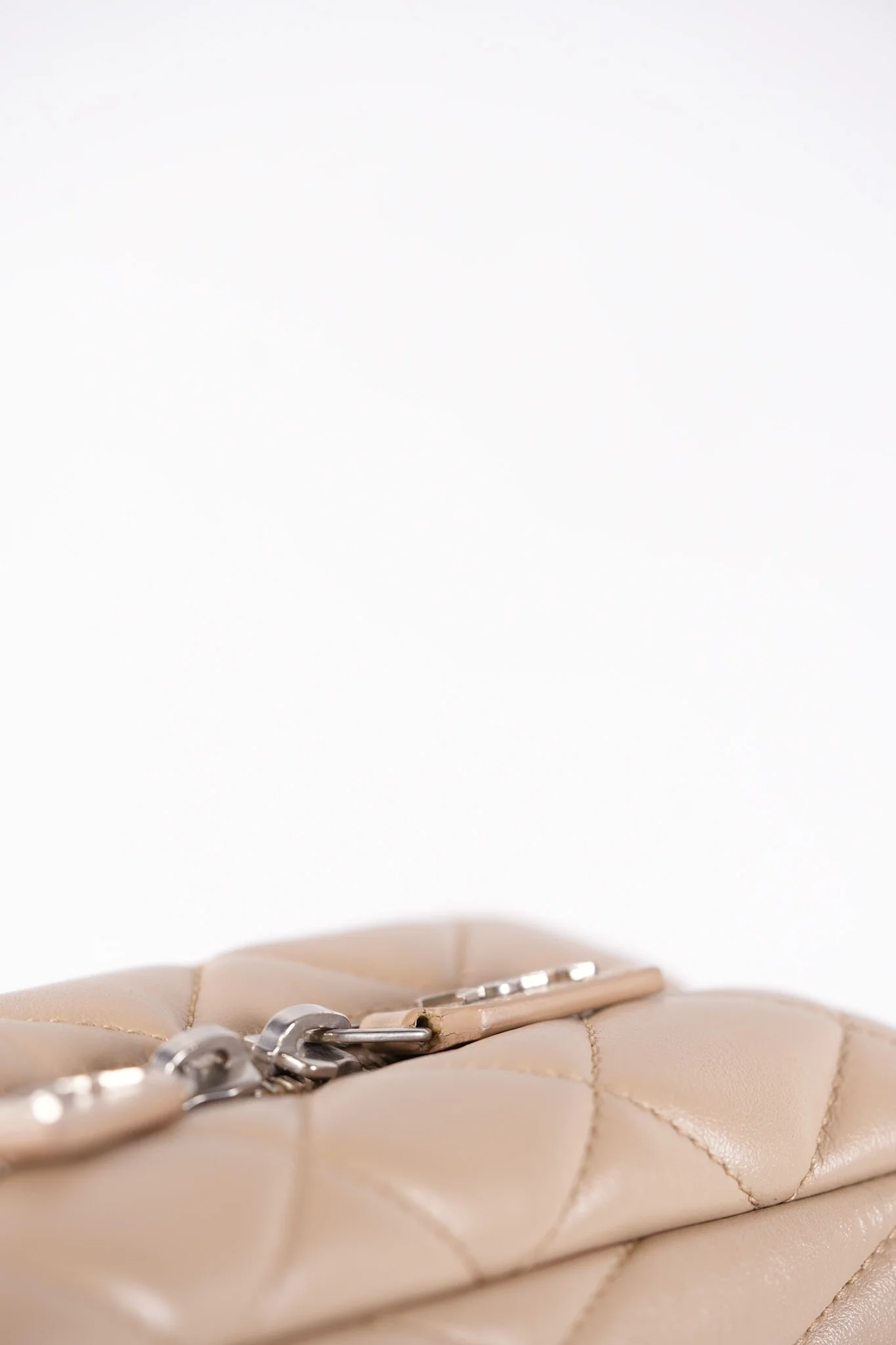 Yves Saint Laurent Loulou Bowling Bag in Beige Calfskin Leather & Silver Hardware - Image 27