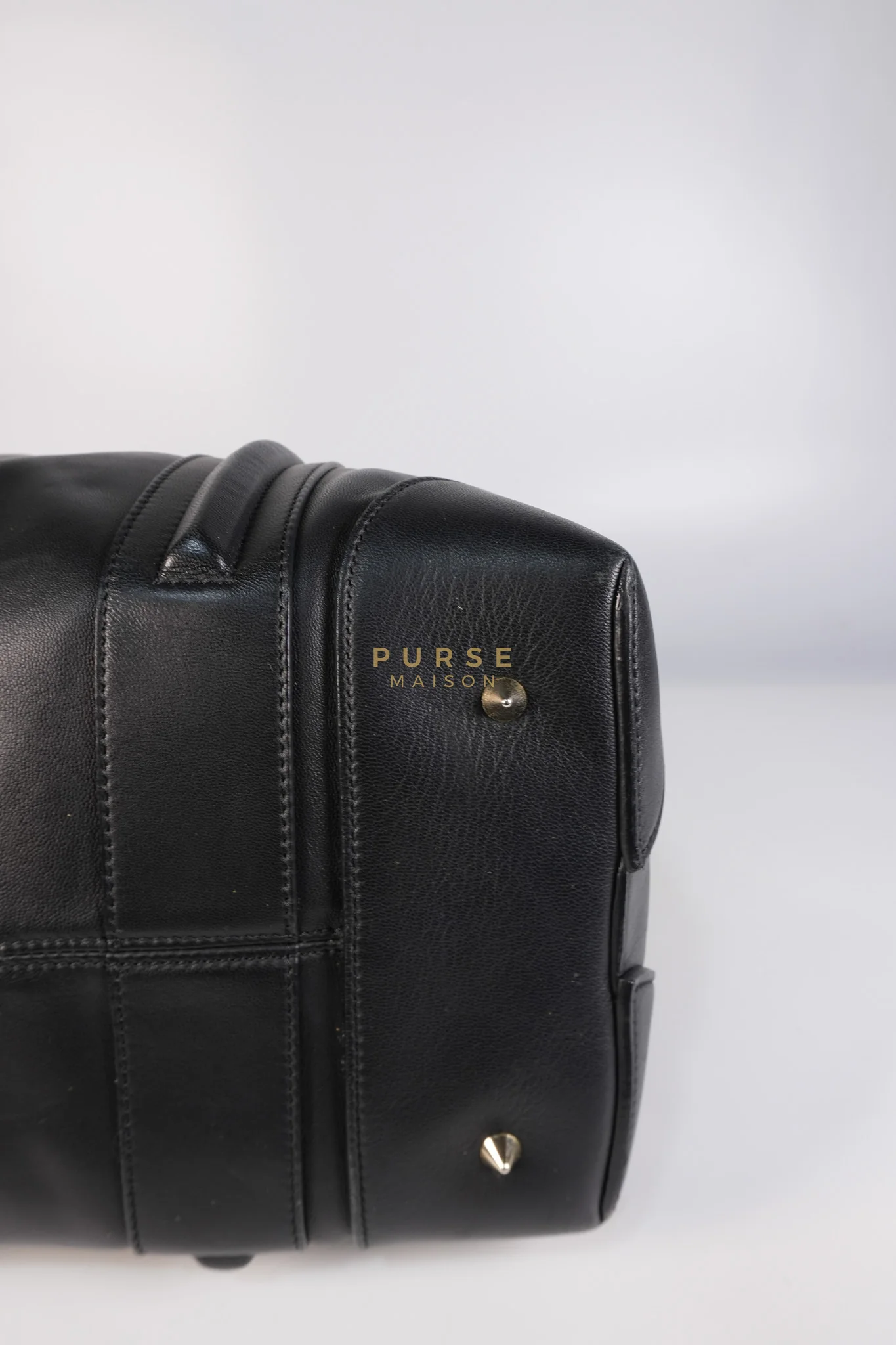 Givenchy Lucrezia Duffle Bag in Black Smooth Calfskin Leather & Silver Leather - Image 13