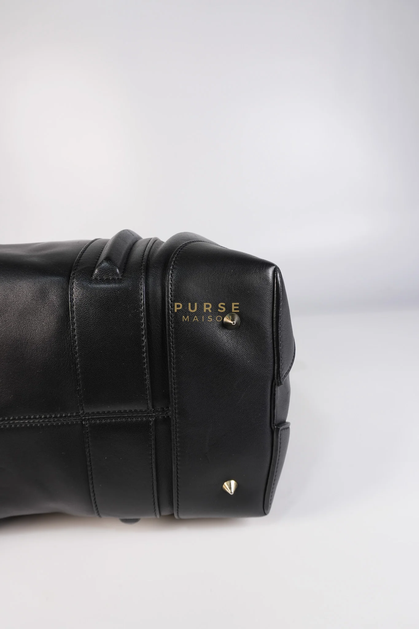 Givenchy Lucrezia Duffle Bag in Black Smooth Calfskin Leather & Silver Leather - Image 15
