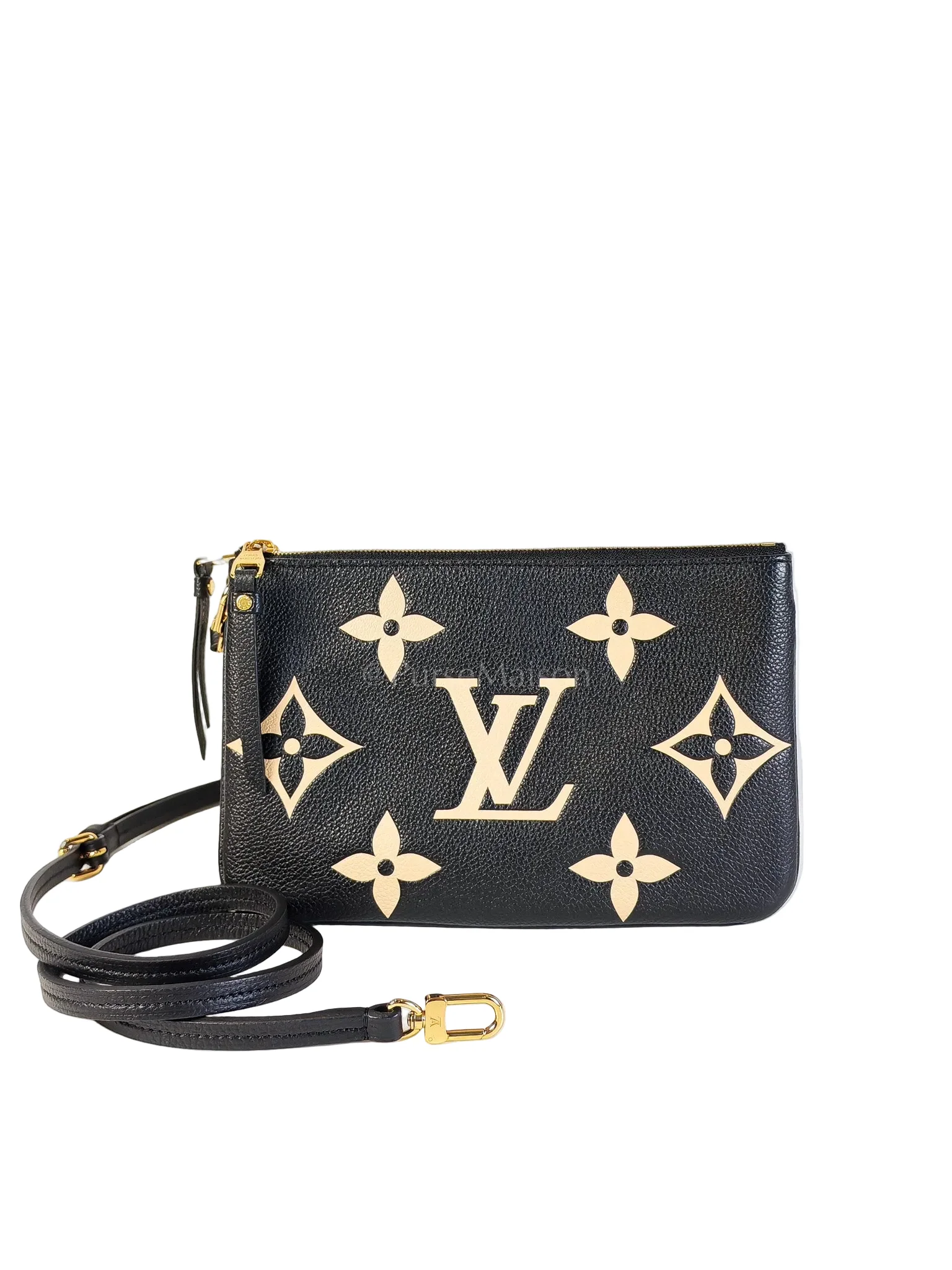 Louis Vuitton Pochette Double Zip in Bi-color Monogram Empriente Leather (Microchip)