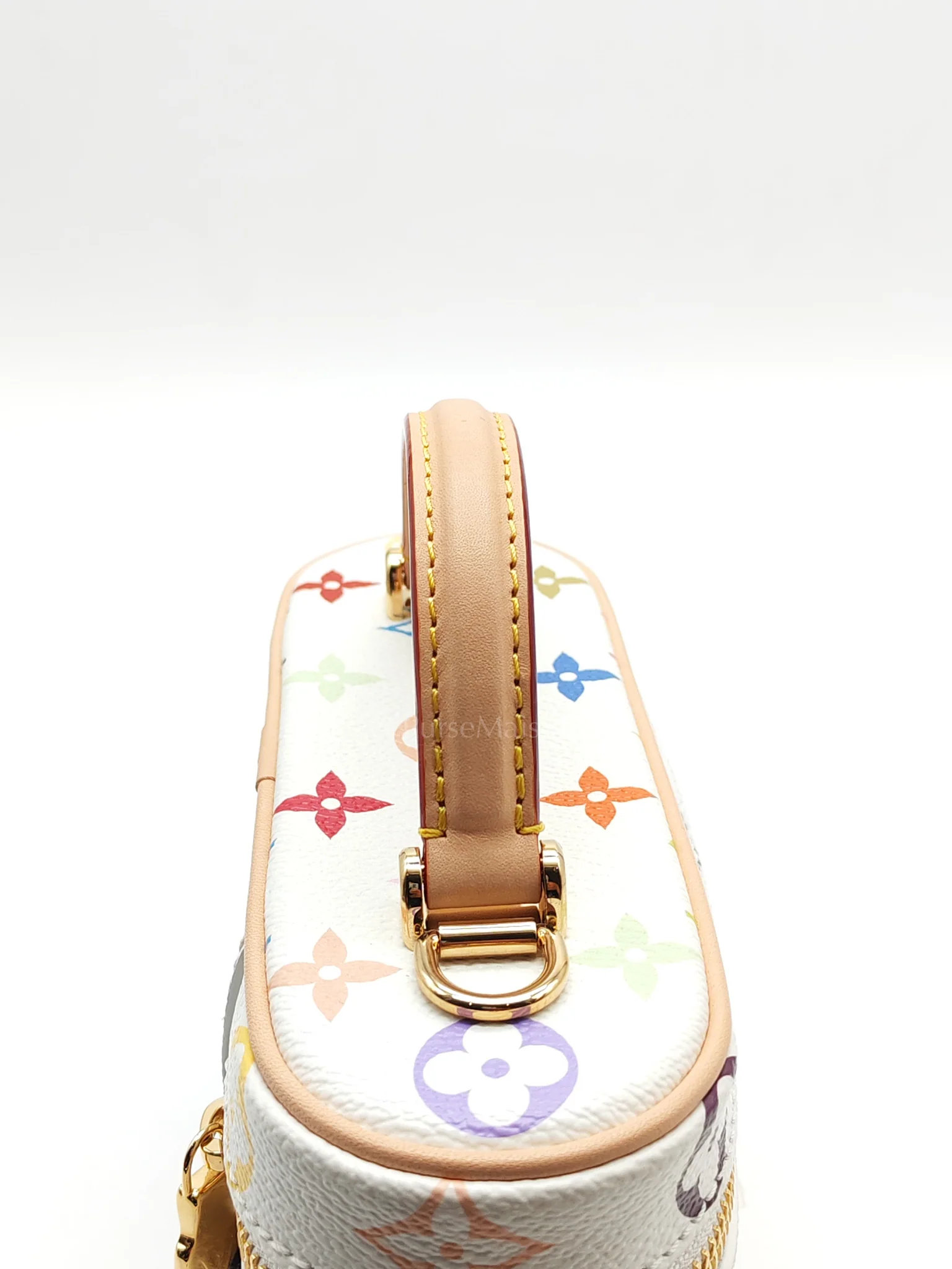 Louis Vuitton LV x Takashi Murakami Vanity Case in White Monogram Multicolor Canvas & Gold Hardware Microchip - Image 19