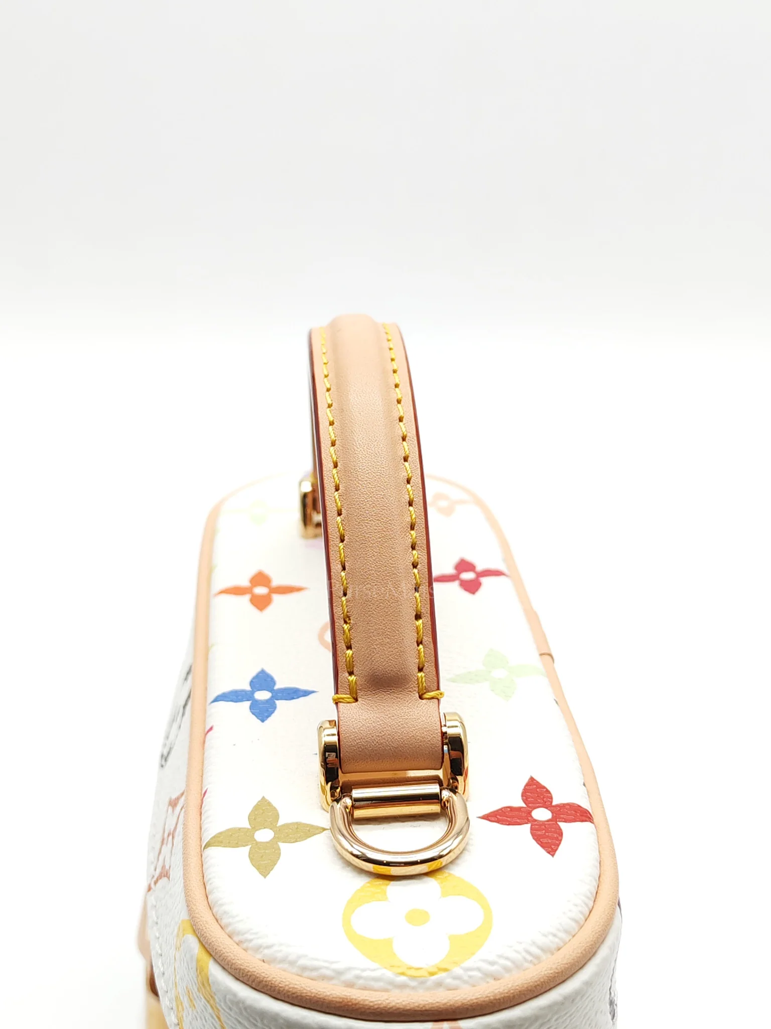 Louis Vuitton LV x Takashi Murakami Vanity Case in White Monogram Multicolor Canvas & Gold Hardware Microchip - Image 20
