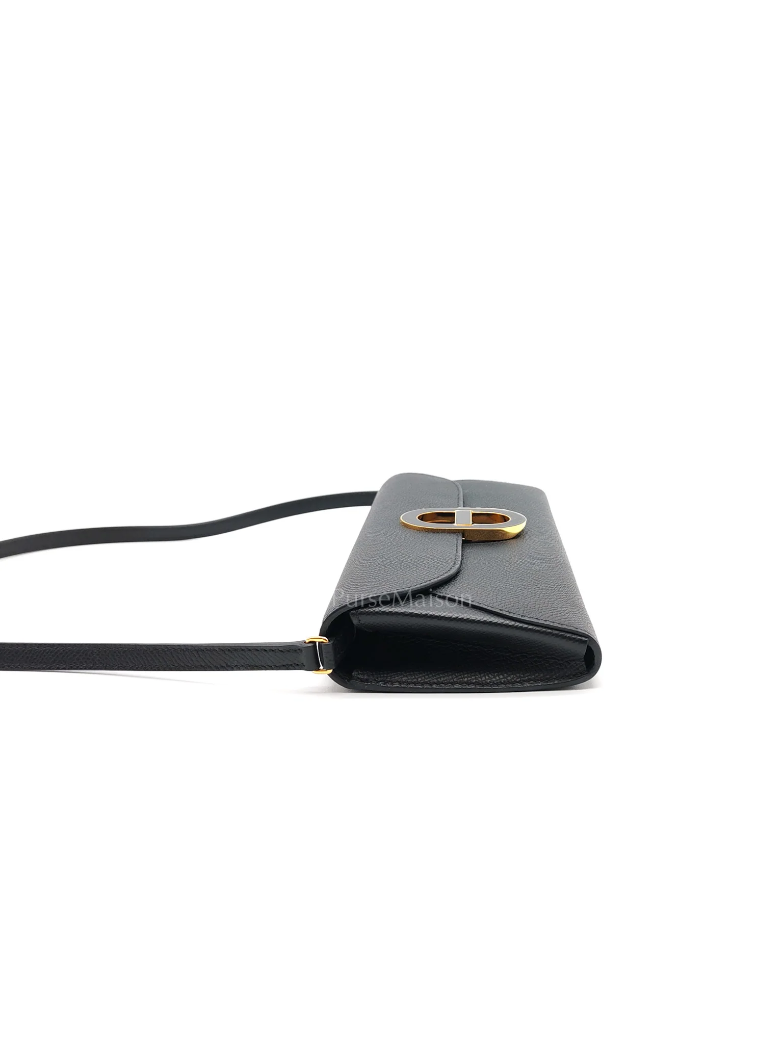 Hermes Maillon To Go in Black Epsom Leather & So Black/Gold Hardware Stamp W (2024) - Image 6