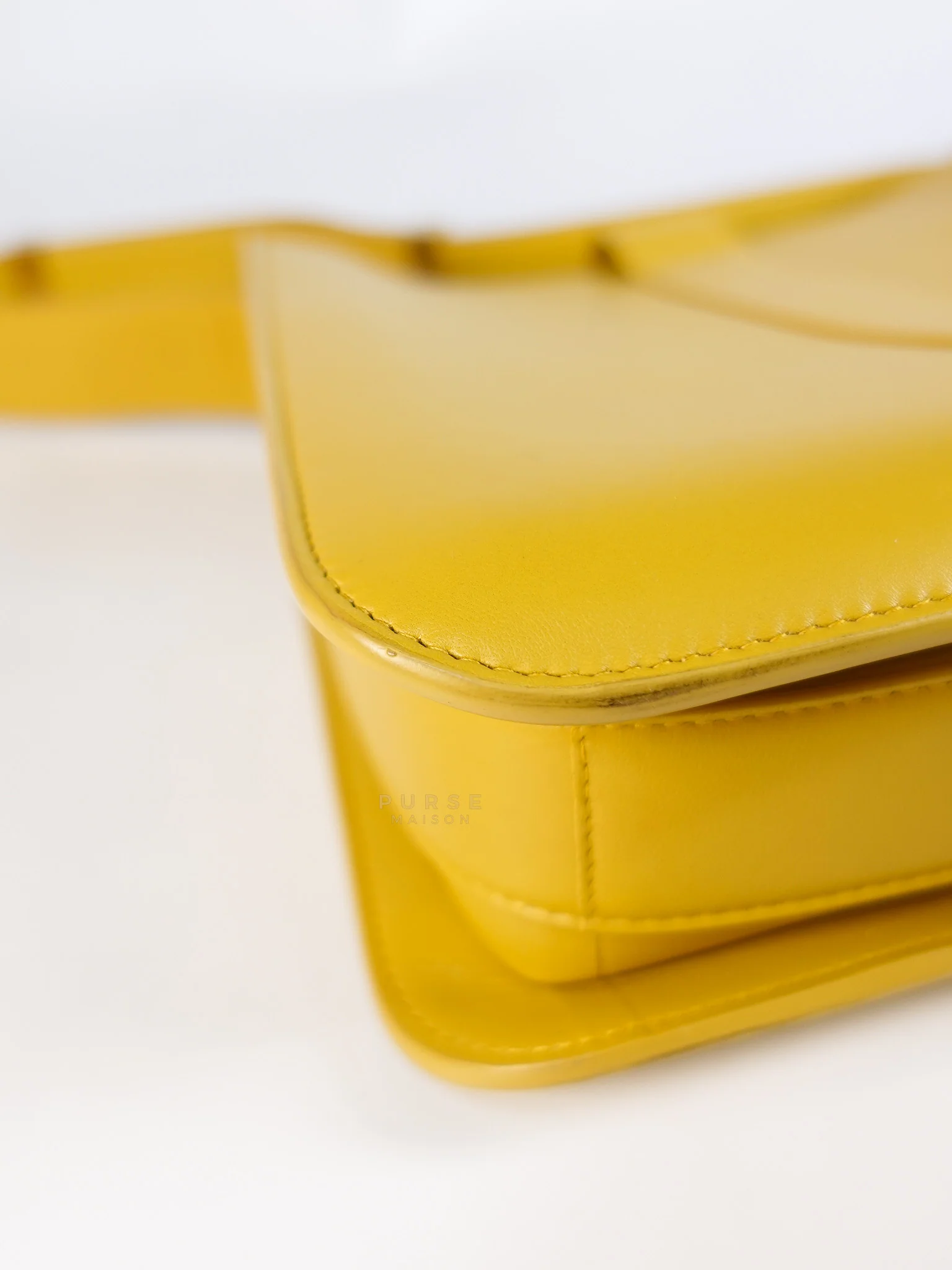 Bottega Veneta Marie Hand Bag Medium in Yellow Nappa Leather Gold Hardware - Image 12