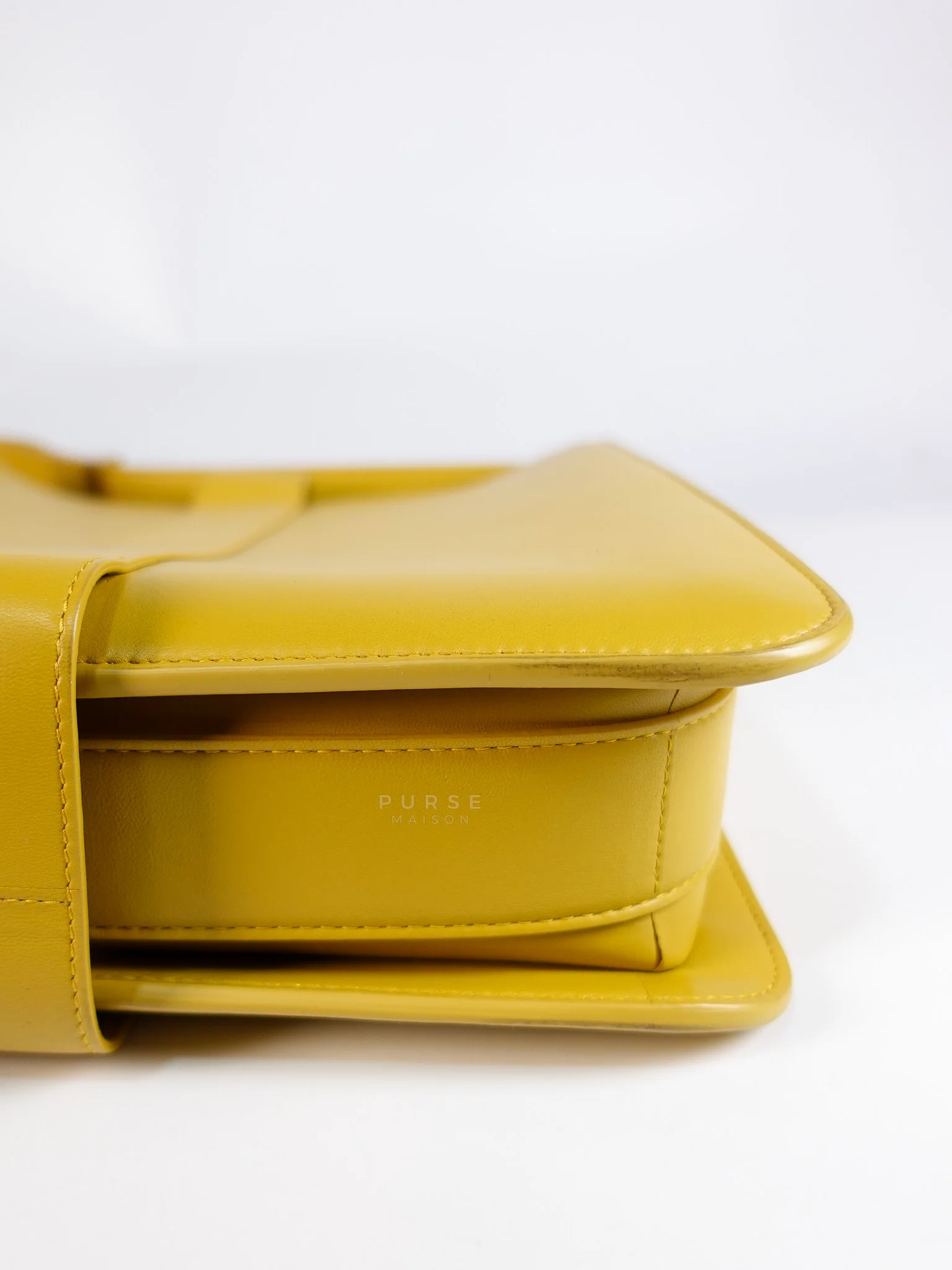 Bottega Veneta Marie Hand Bag Medium in Yellow Nappa Leather Gold Hardware - Image 17