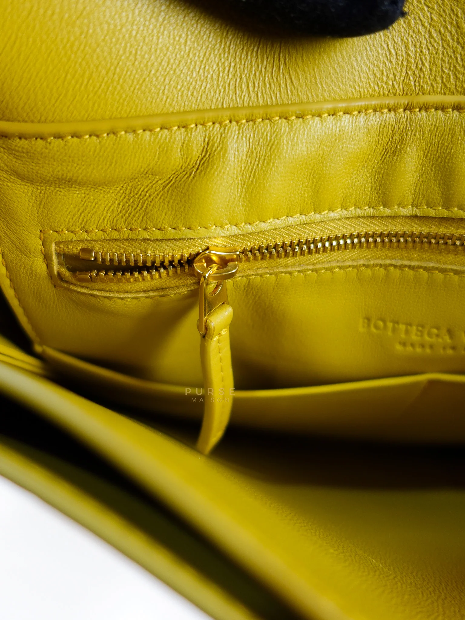 Bottega Veneta Marie Hand Bag Medium in Yellow Nappa Leather Gold Hardware - Image 22
