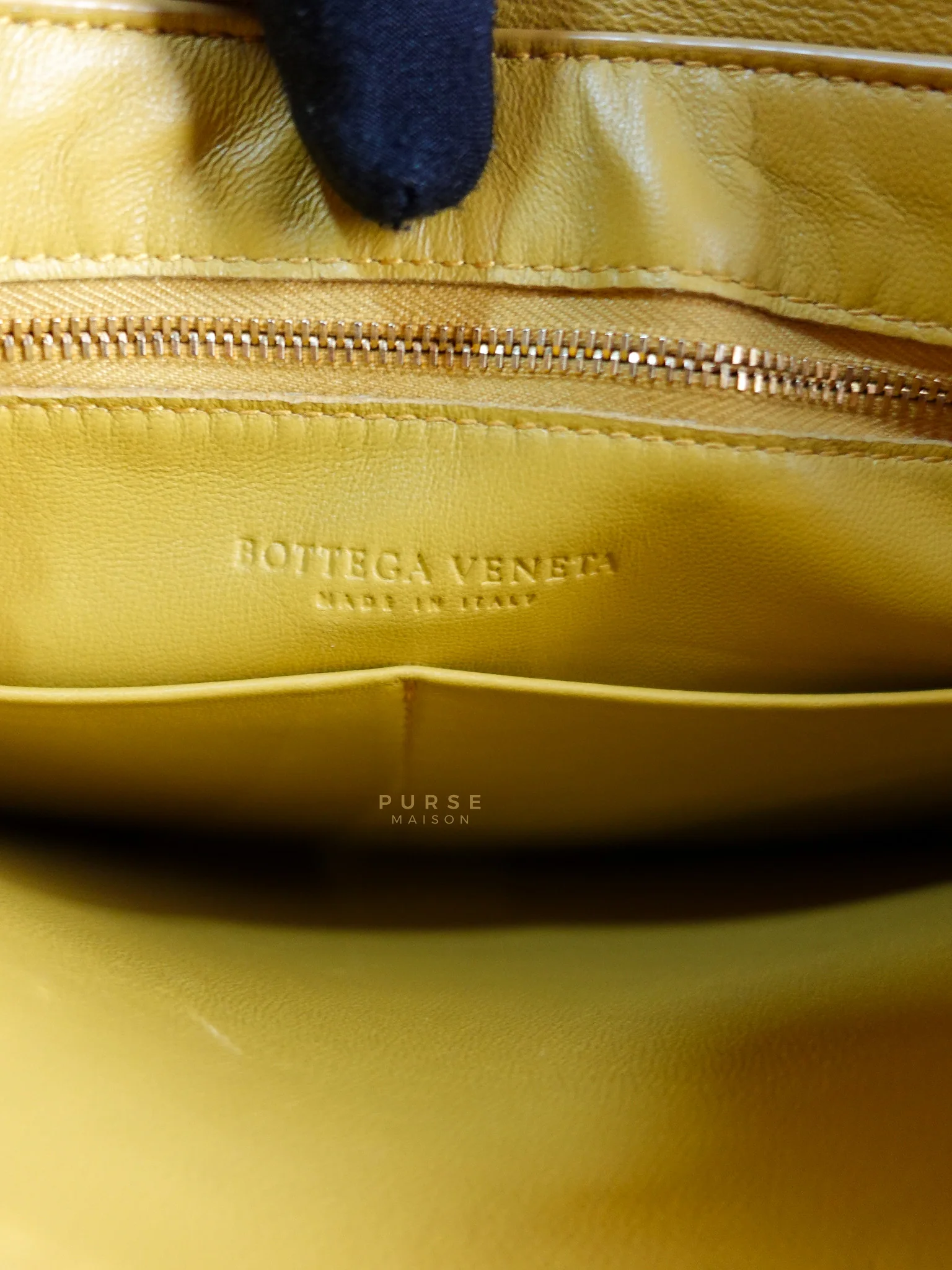 Bottega Veneta Marie Hand Bag Medium in Yellow Nappa Leather Gold Hardware - Image 23