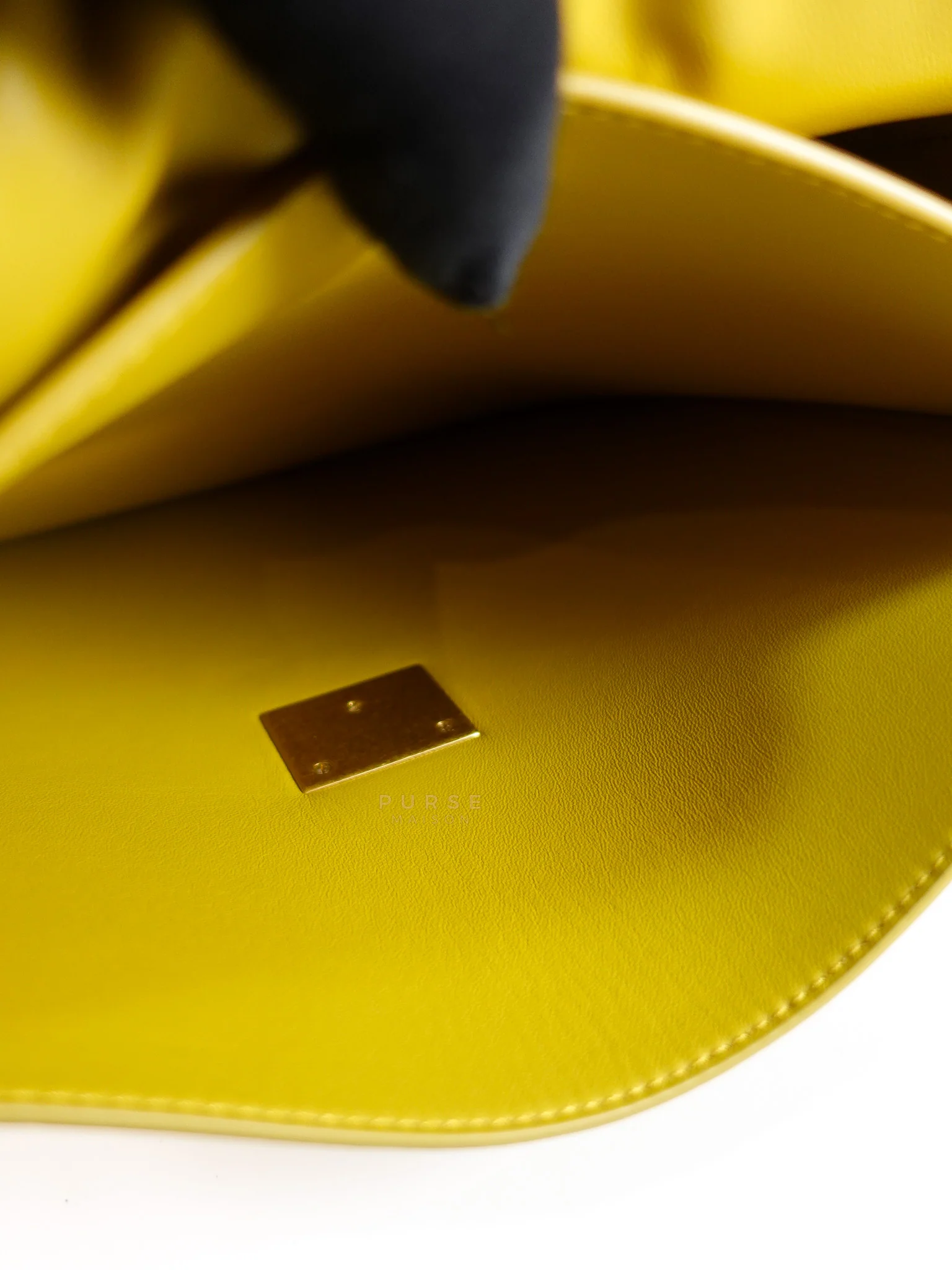 Bottega Veneta Marie Hand Bag Medium in Yellow Nappa Leather Gold Hardware - Image 25