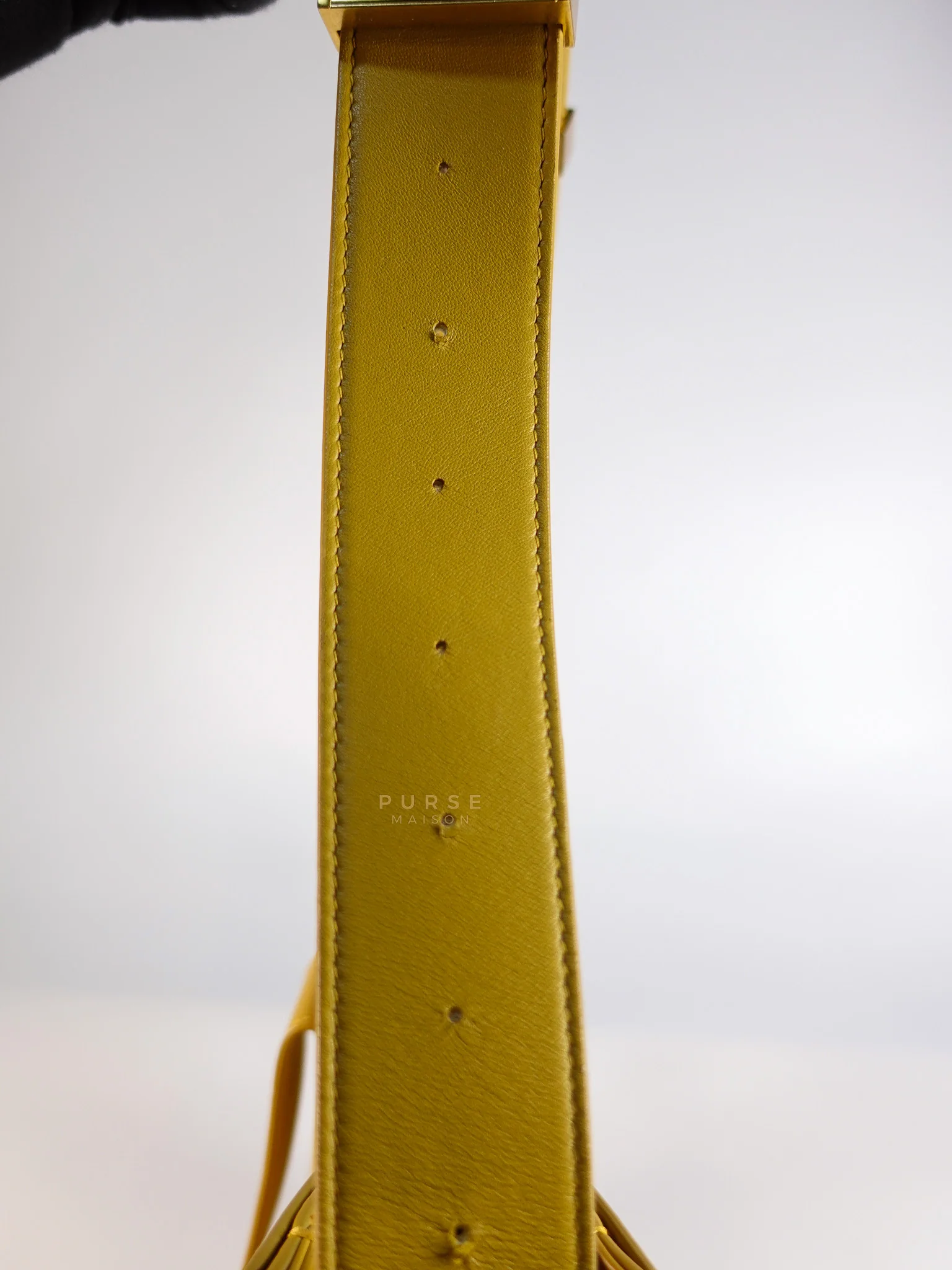 Bottega Veneta Marie Hand Bag Medium in Yellow Nappa Leather Gold Hardware - Image 27