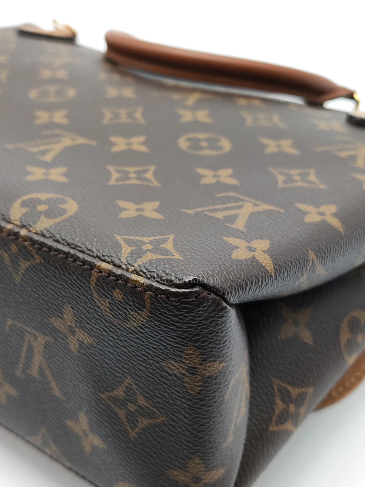 Louis Vuitton Marignan in Monogram Canvas with Tan Grained Calfskin Shoulder Bag (Date Code: AR2169) - Image 14