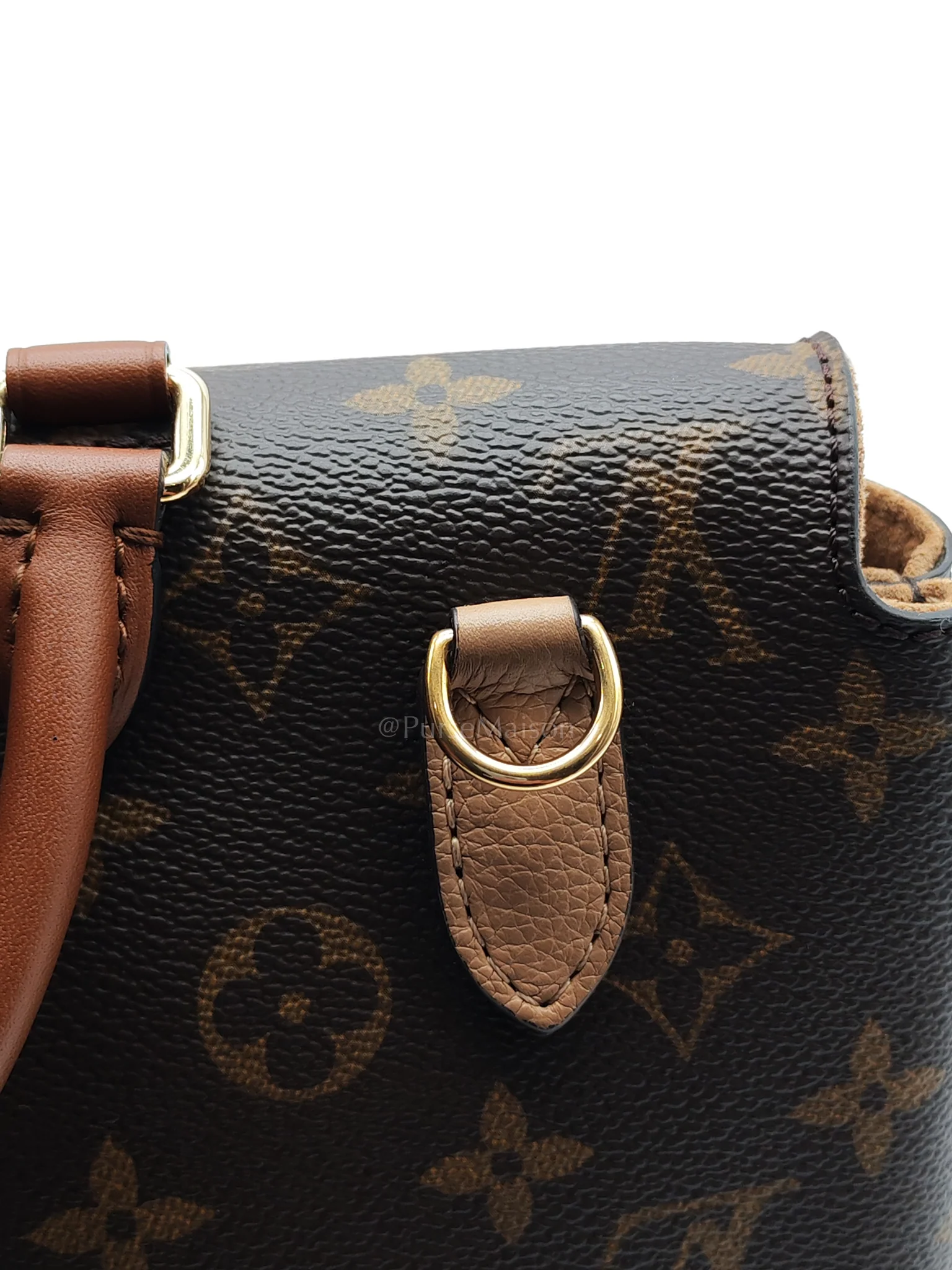 Louis Vuitton Marignan in Monogram Canvas with Tan Grained Calfskin Shoulder Bag (Date Code: AR2169) - Image 16