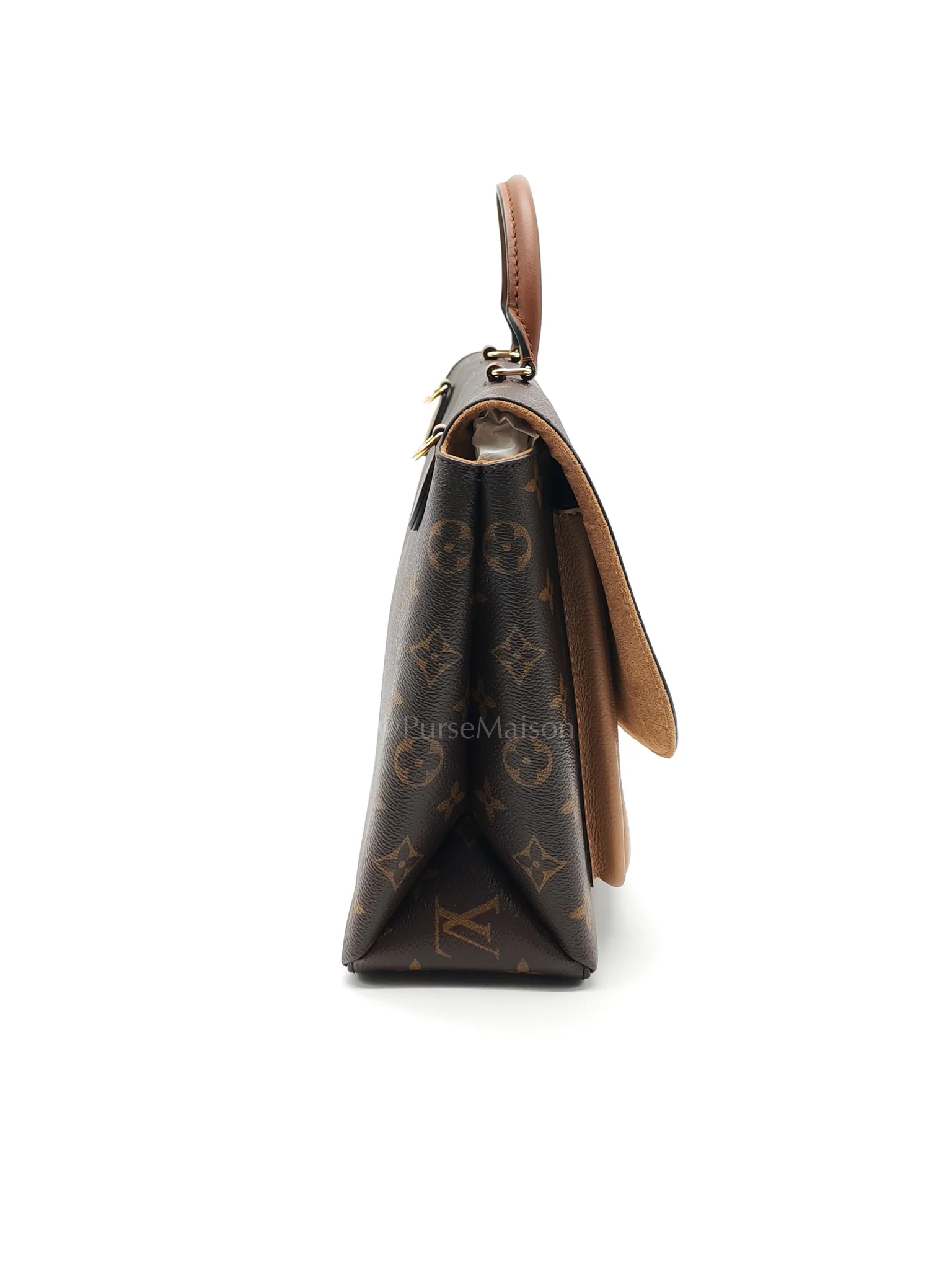 Louis Vuitton Marignan in Monogram Canvas with Tan Grained Calfskin Shoulder Bag (Date Code: AR2169) - Image 6