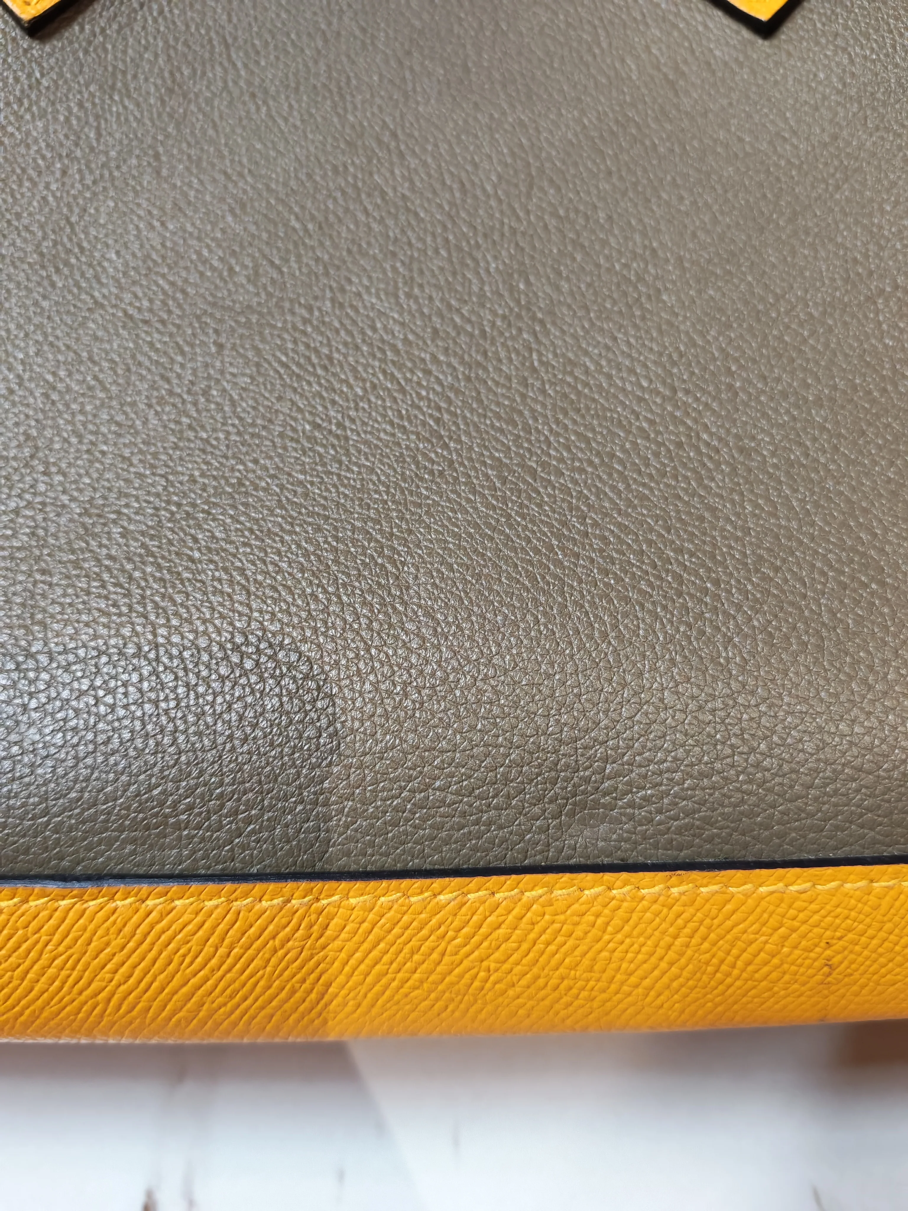 Hermes Maxibox Cabas 30 Origan Evercolor and Moutarde Epsom Dual Color Palladium Hardware Handbag Stamp X (2016) - Image 38