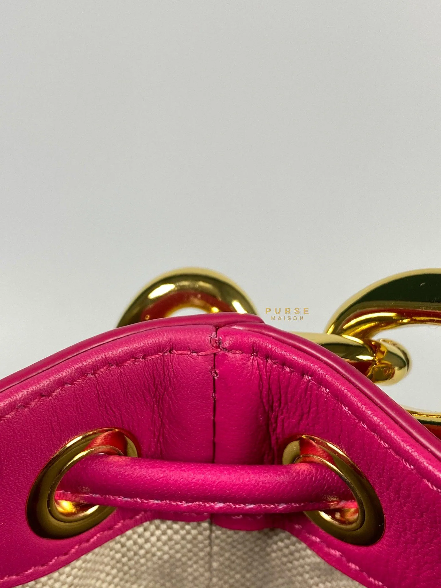 MCM MCM Mini Chain Drawstring Beetroot Pink Bag - Image 17