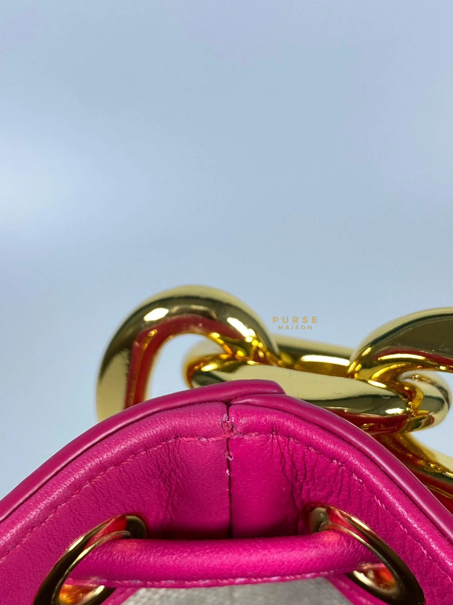 MCM MCM Mini Chain Drawstring Beetroot Pink Bag - Image 18