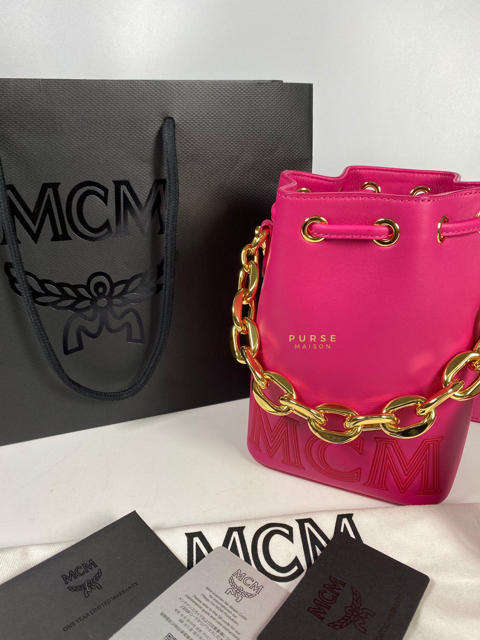 MCM MCM Mini Chain Drawstring Beetroot Pink Bag - Image 27