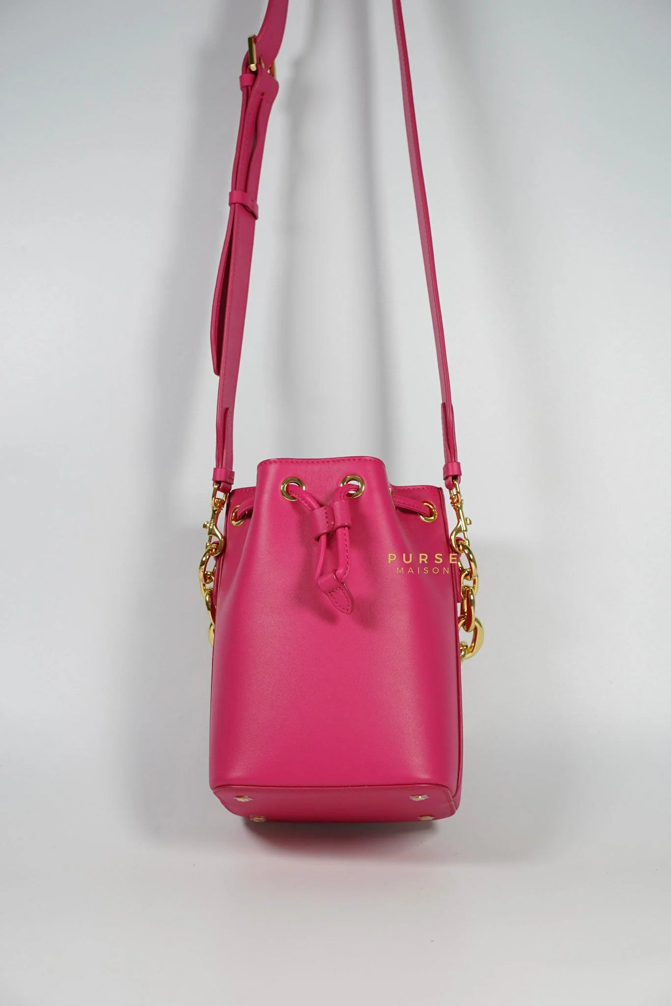 MCM MCM Mini Chain Drawstring Beetroot Pink Bag - Image 3