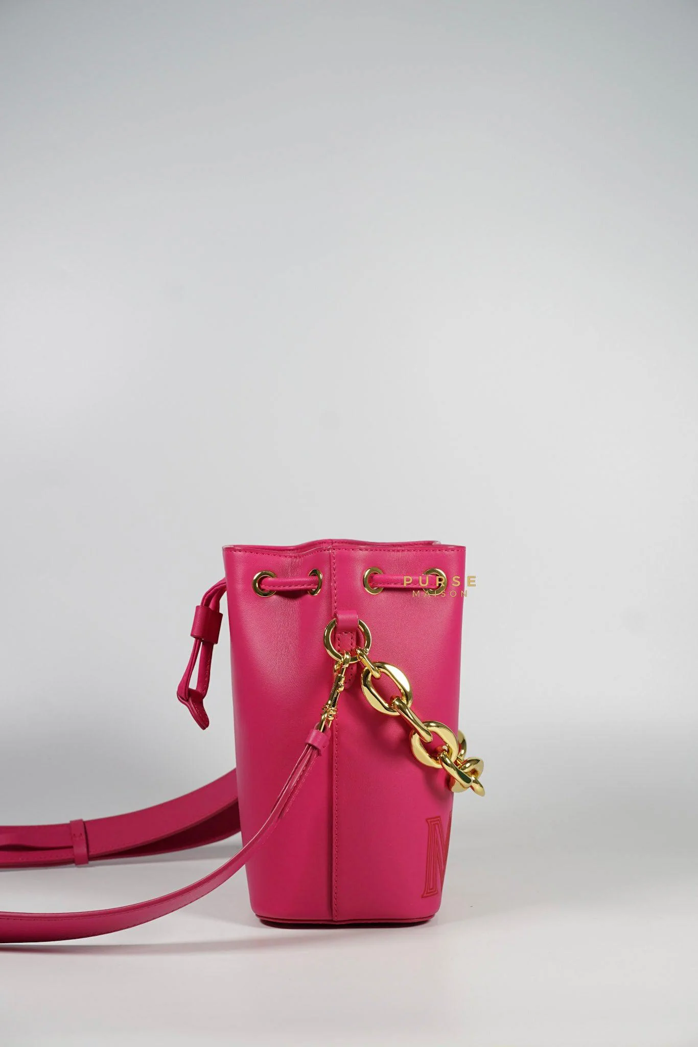 MCM MCM Mini Chain Drawstring Beetroot Pink Bag - Image 4