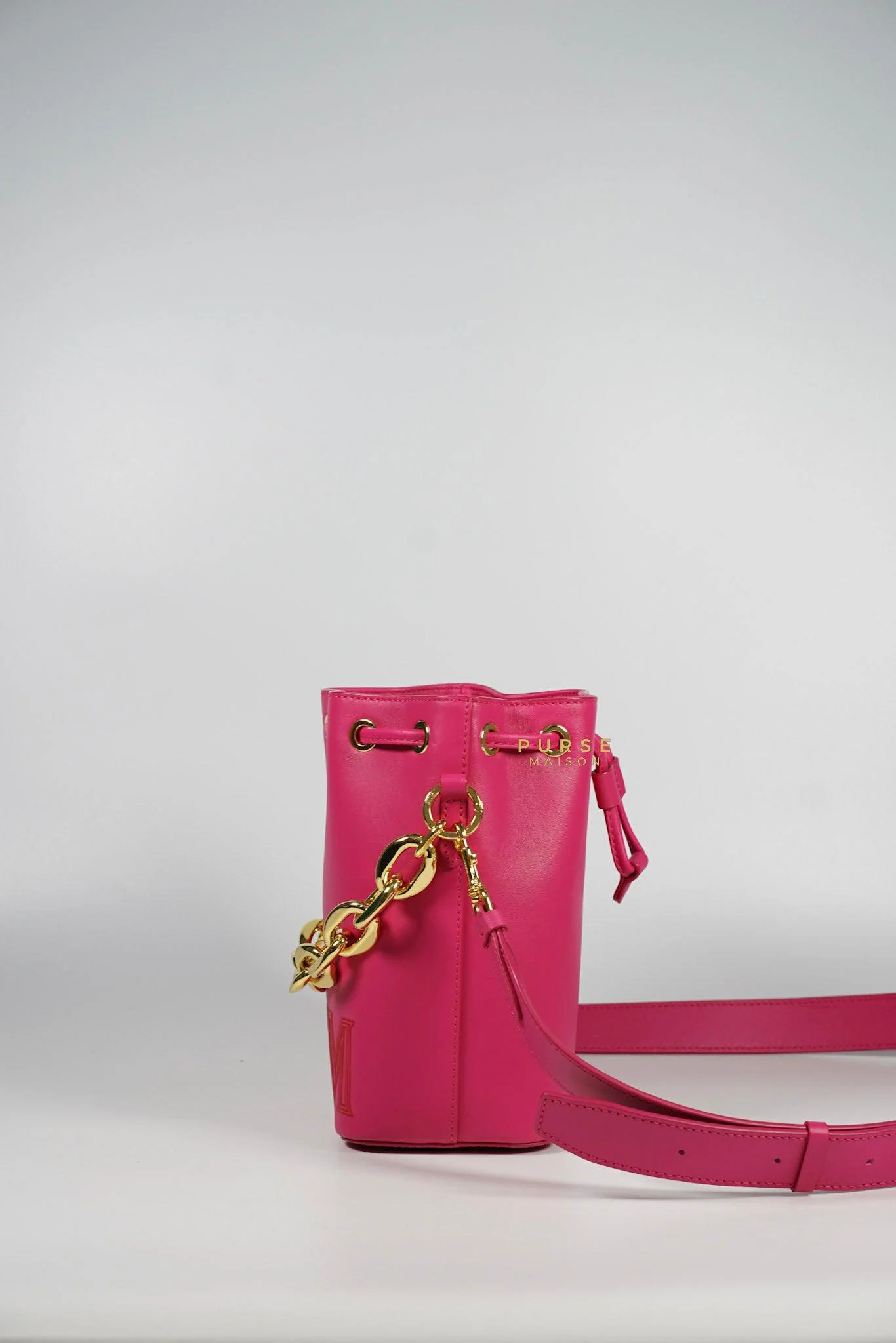 MCM MCM Mini Chain Drawstring Beetroot Pink Bag - Image 6