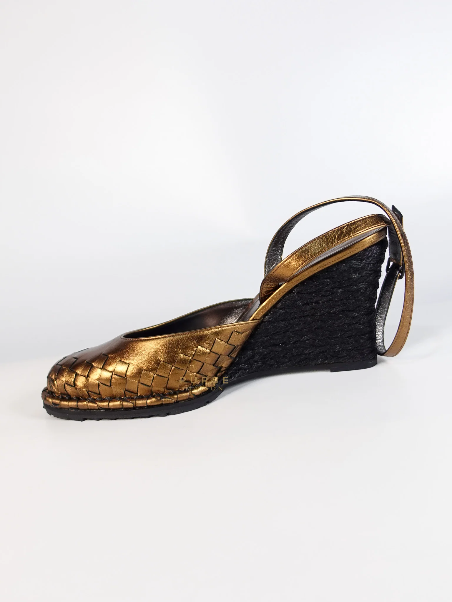 Bottega Veneta Metallic Brown Intrecciato Leather Sandals Size 40 EU (25.5cm) - Image 11