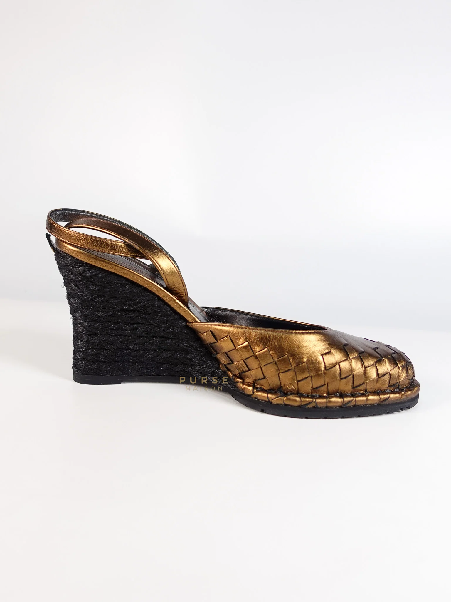 Bottega Veneta Metallic Brown Intrecciato Leather Sandals Size 40 EU (25.5cm) - Image 22