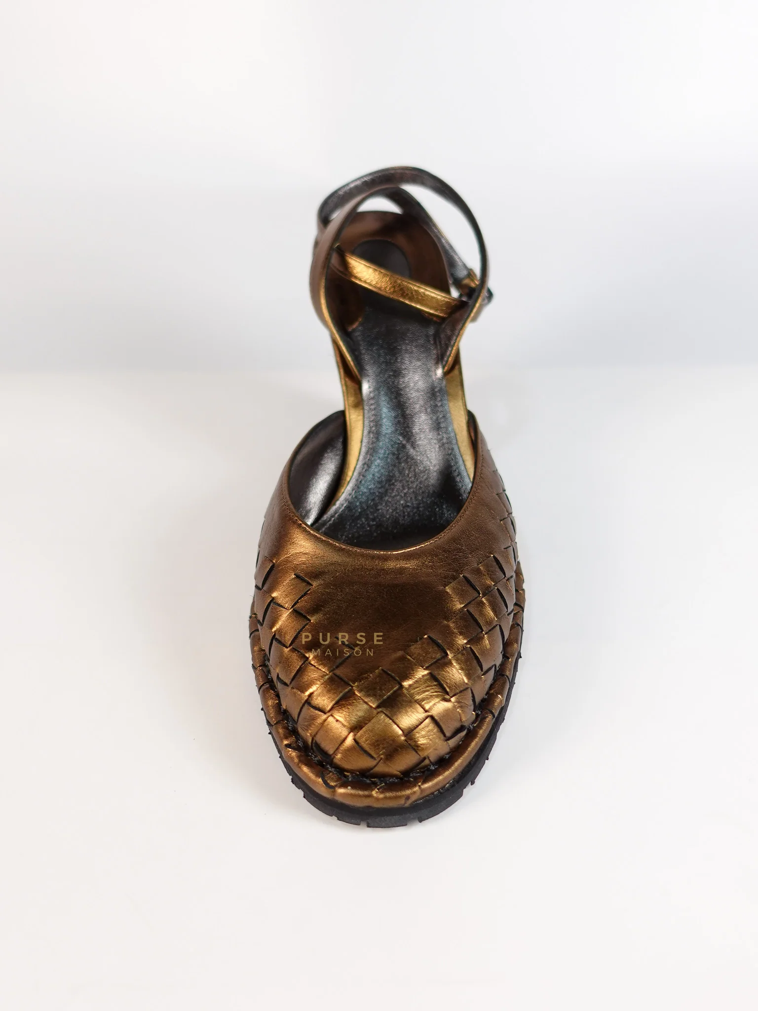 Bottega Veneta Metallic Brown Intrecciato Leather Sandals Size 40 EU (25.5cm) - Image 23