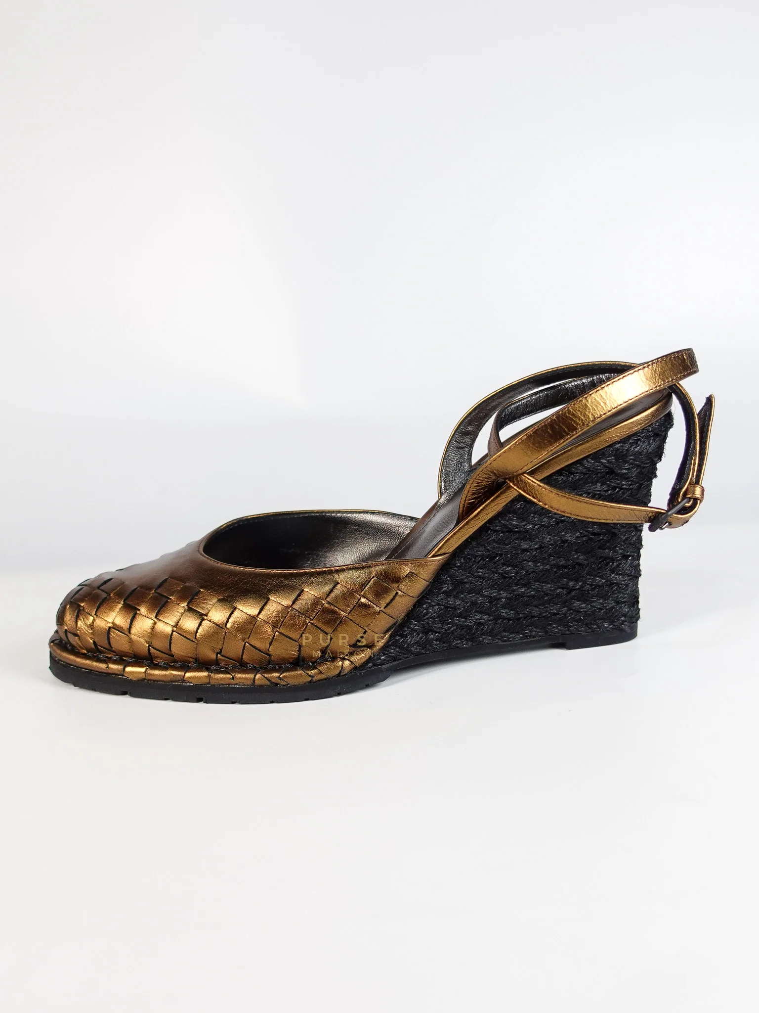 Bottega Veneta Metallic Brown Intrecciato Leather Sandals Size 40 EU (25.5cm) - Image 25