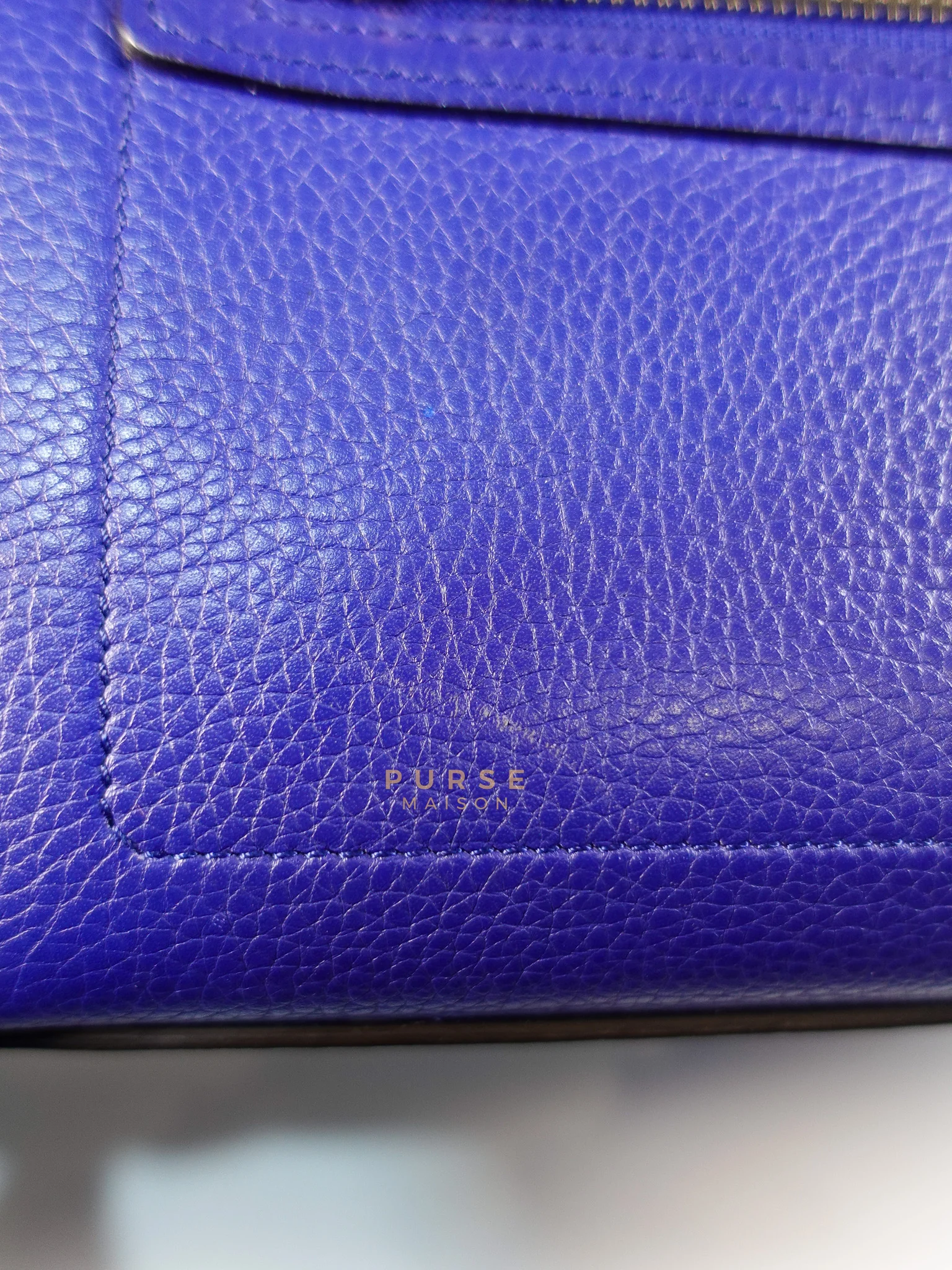 Celine Micro Luggage Tote Bag in Blue Calfskin Leather - Image 19