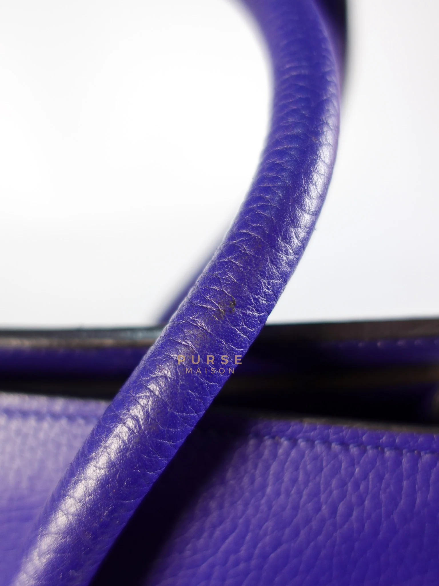 Celine Micro Luggage Tote Bag in Blue Calfskin Leather - Image 33
