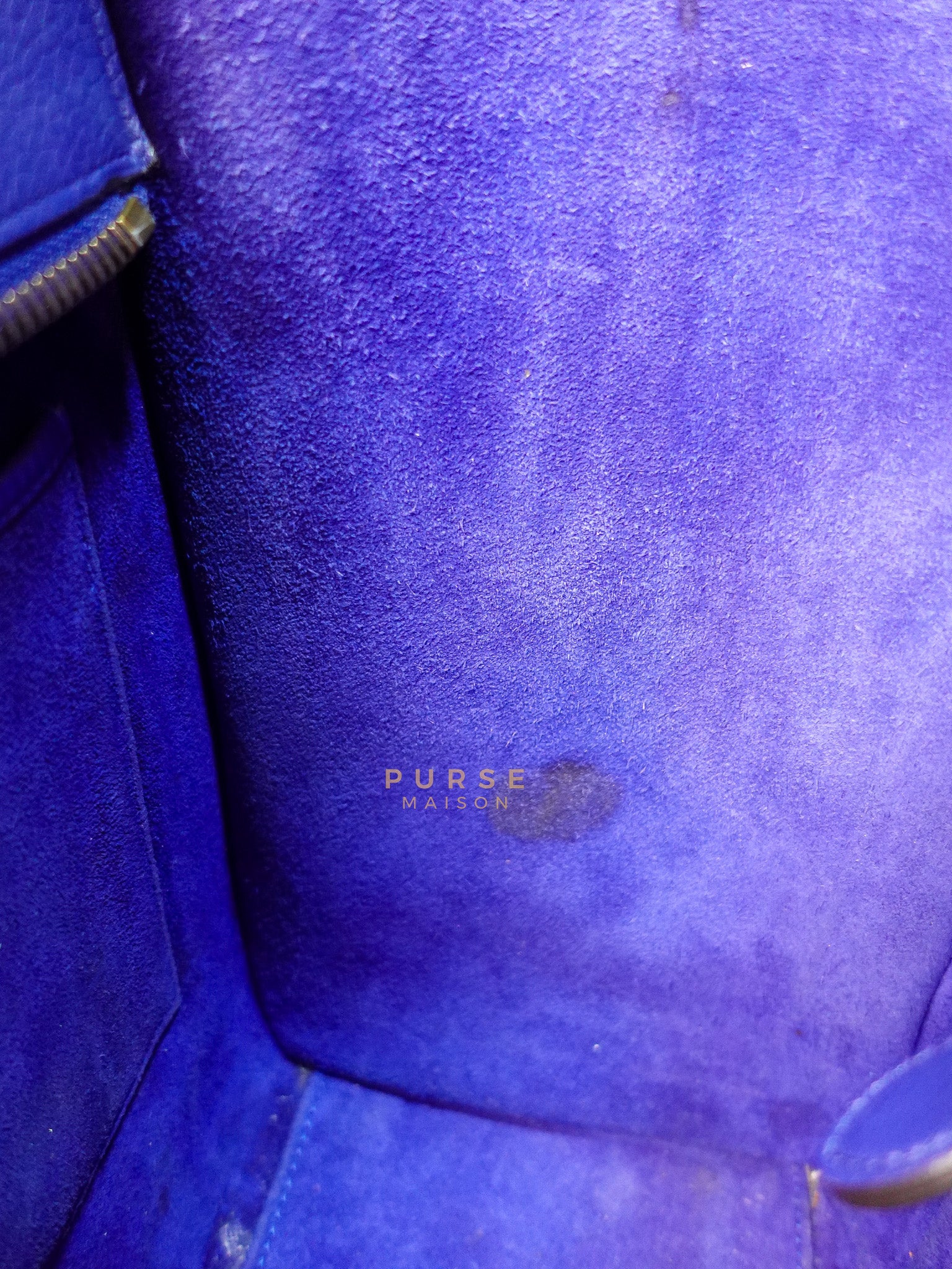 Celine Micro Luggage Tote Bag in Blue Calfskin Leather - Image 38