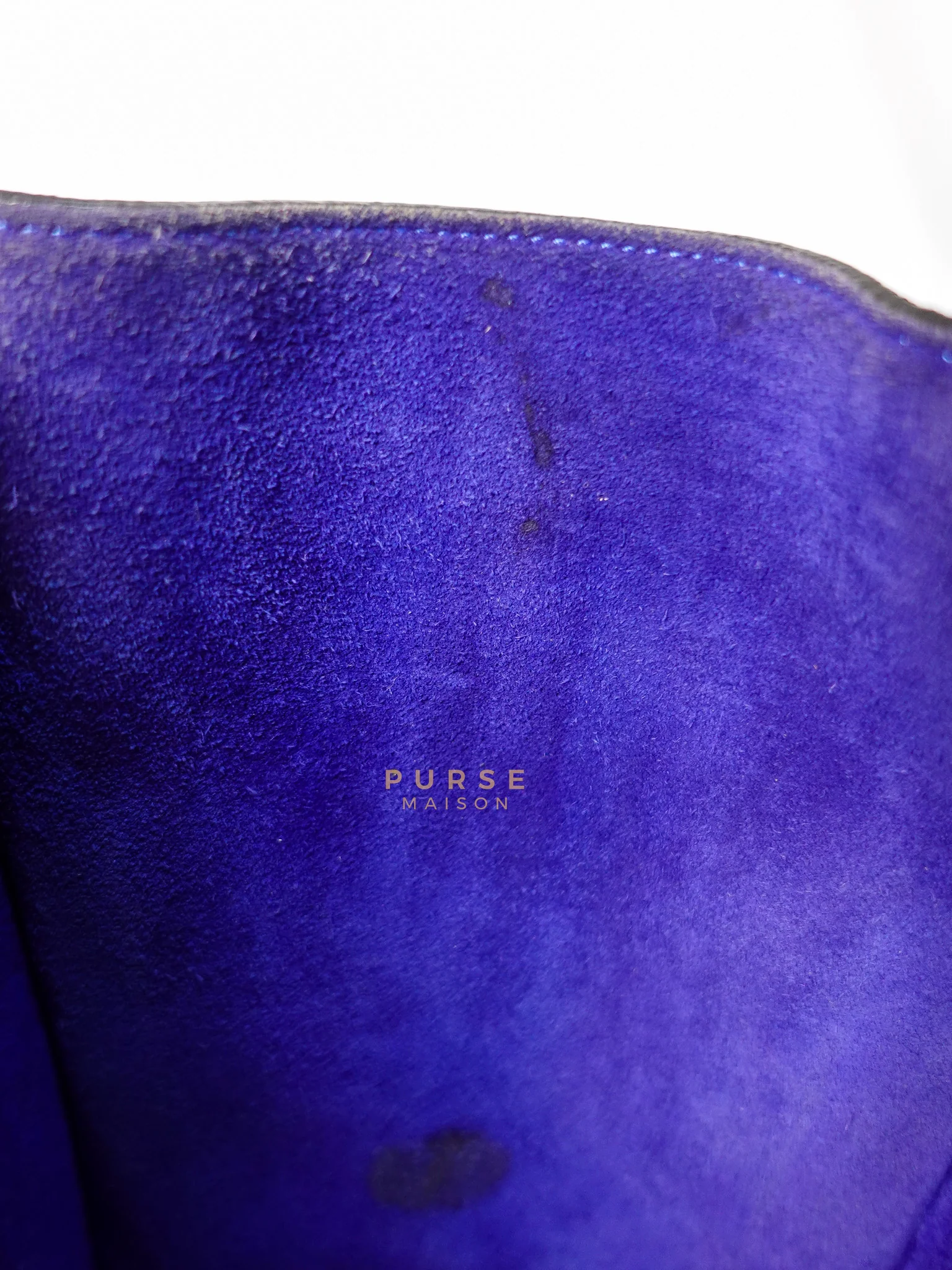 Celine Micro Luggage Tote Bag in Blue Calfskin Leather - Image 39
