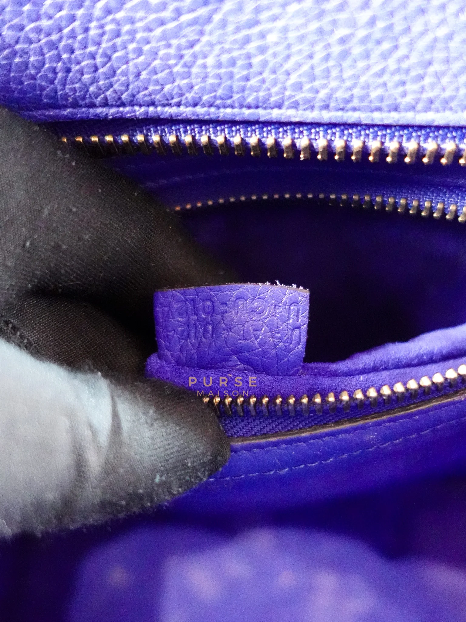 Celine Micro Luggage Tote Bag in Blue Calfskin Leather - Image 45