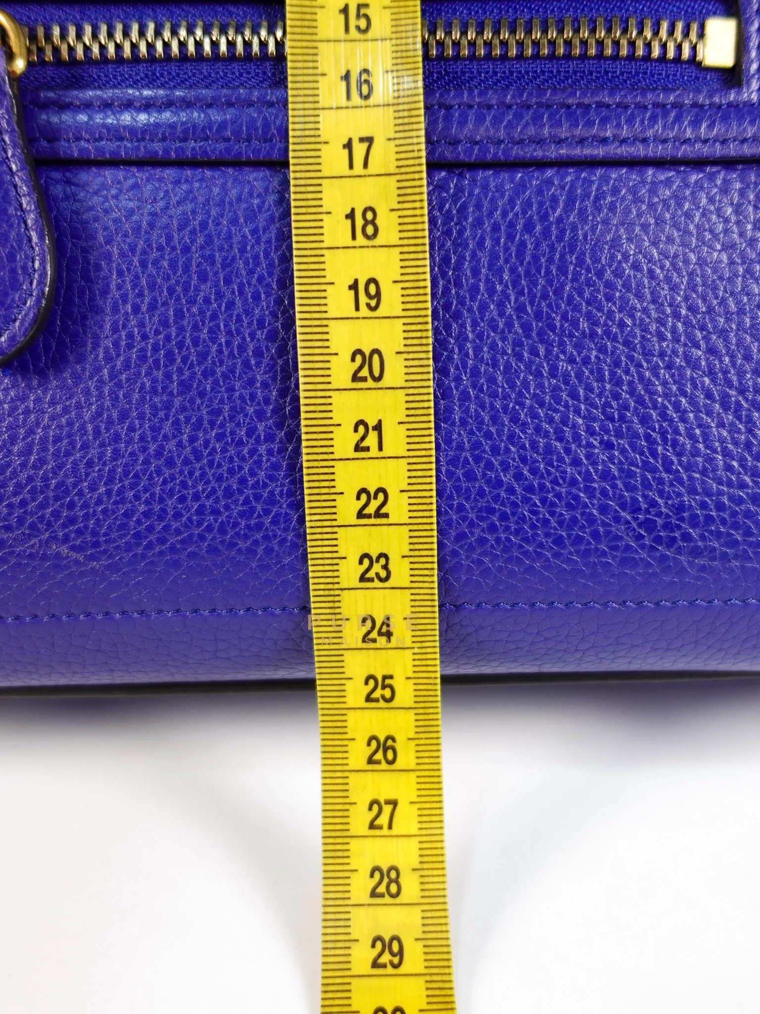 Celine Micro Luggage Tote Bag in Blue Calfskin Leather - Image 48