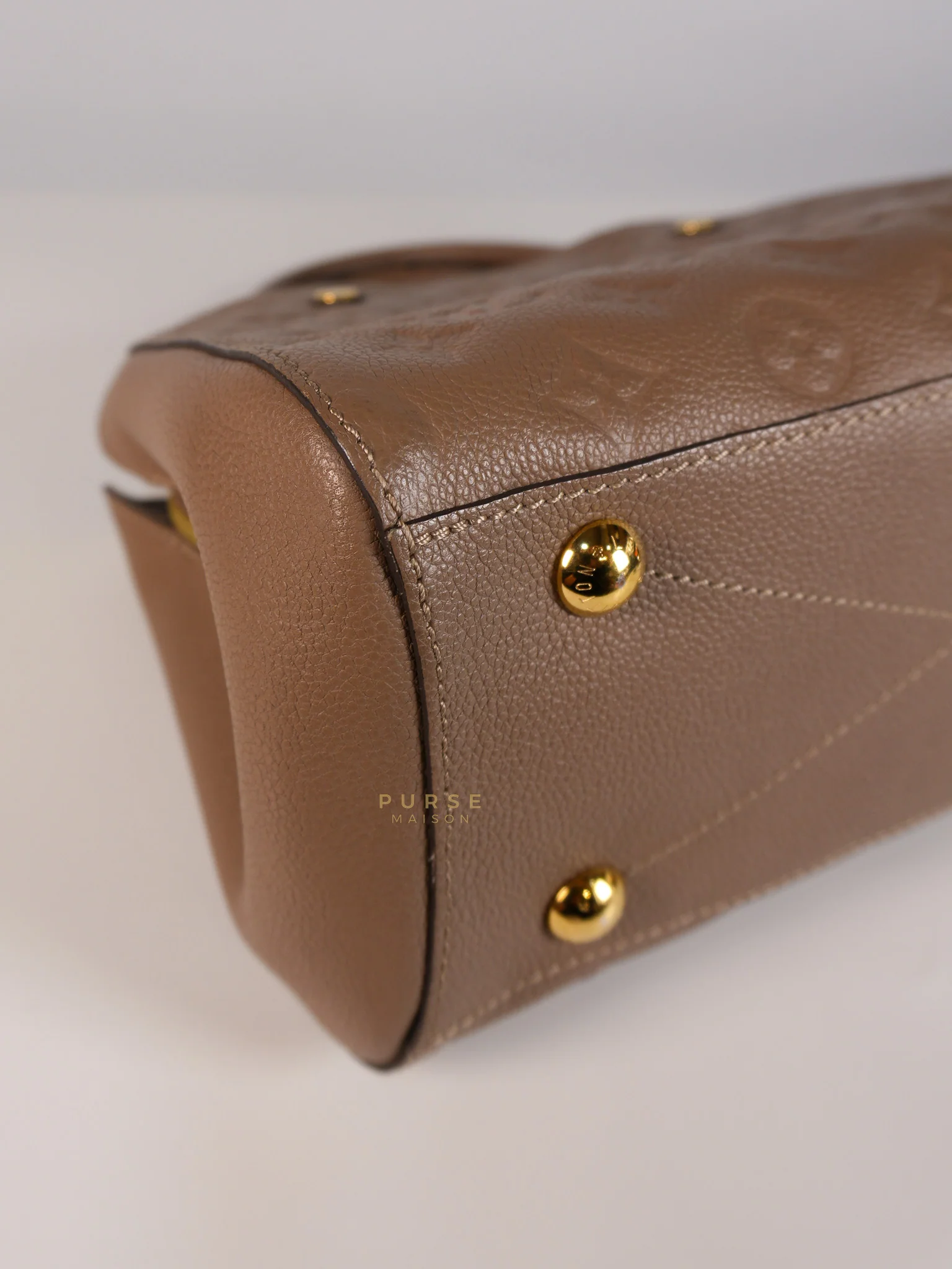 Louis Vuitton Montaigne BB in Taupe Monogram Empreinte Leather (Date Code: SP1197) - Image 9