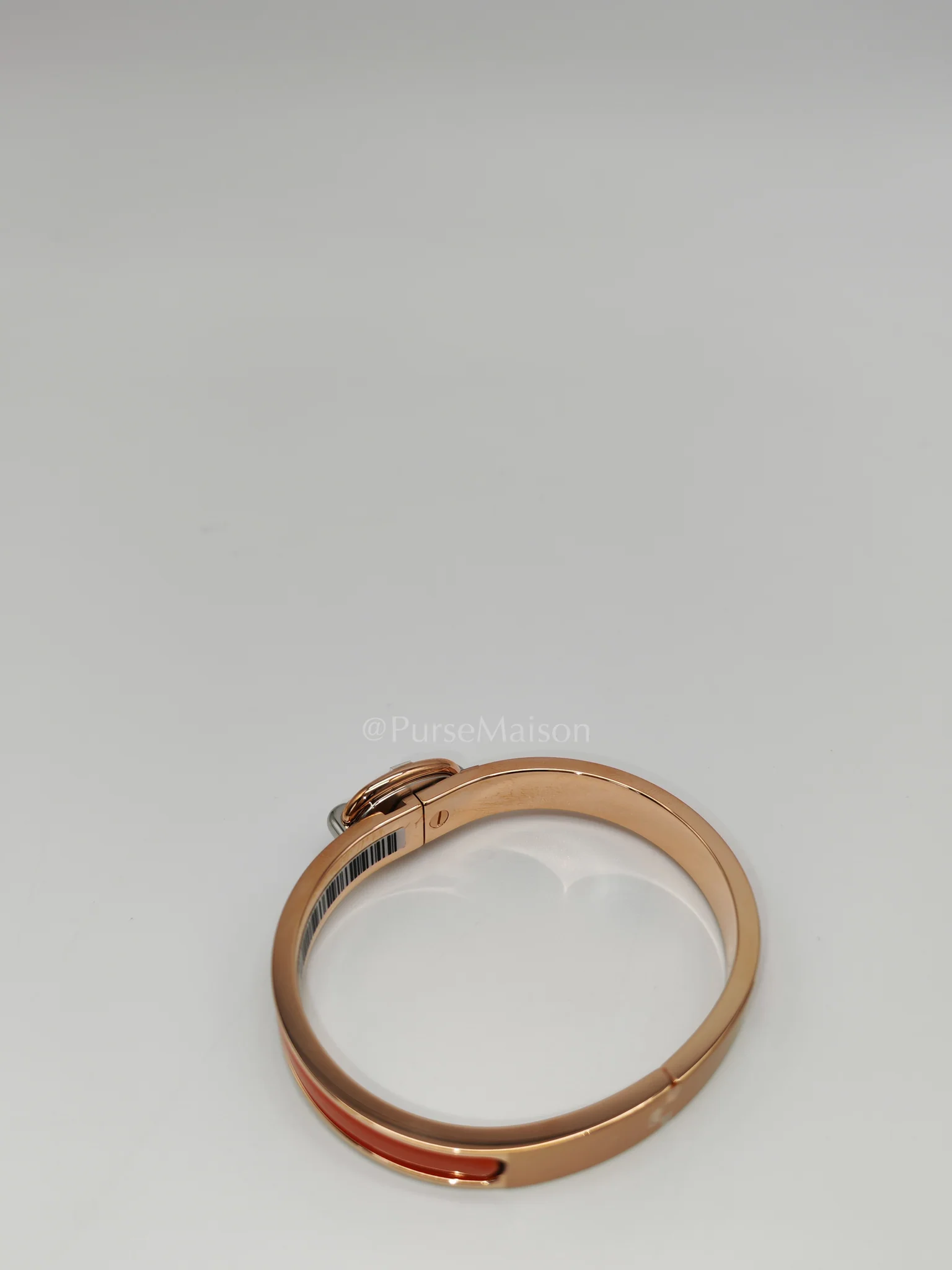 Hermes Clic Chaine d'Ancler Bracelet Orange Enamel in Rose Gold Hardware - Image 10